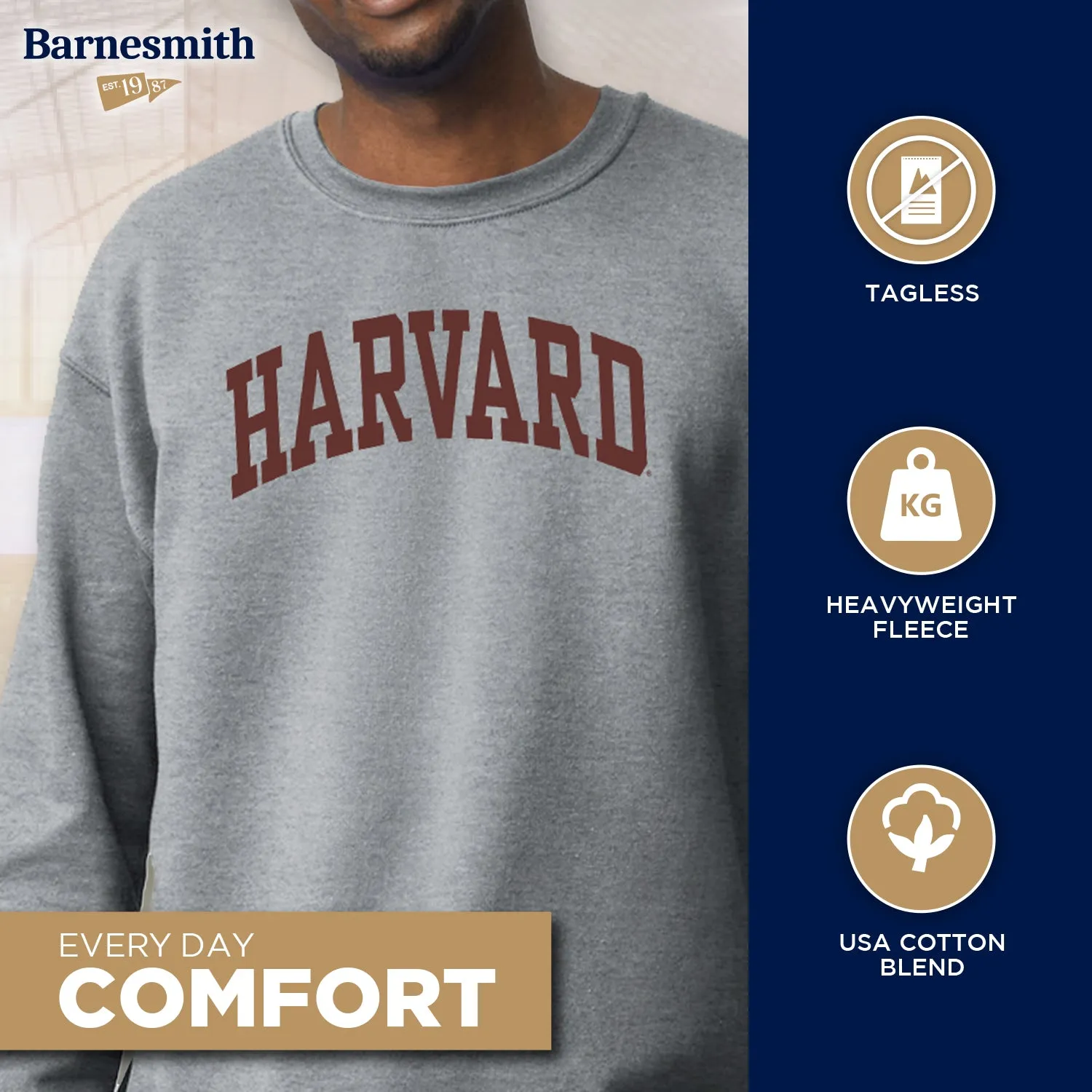 Harvard University Classic Sweatshirt (Charcoal) sold by Barnesmith product image thumbnail 3