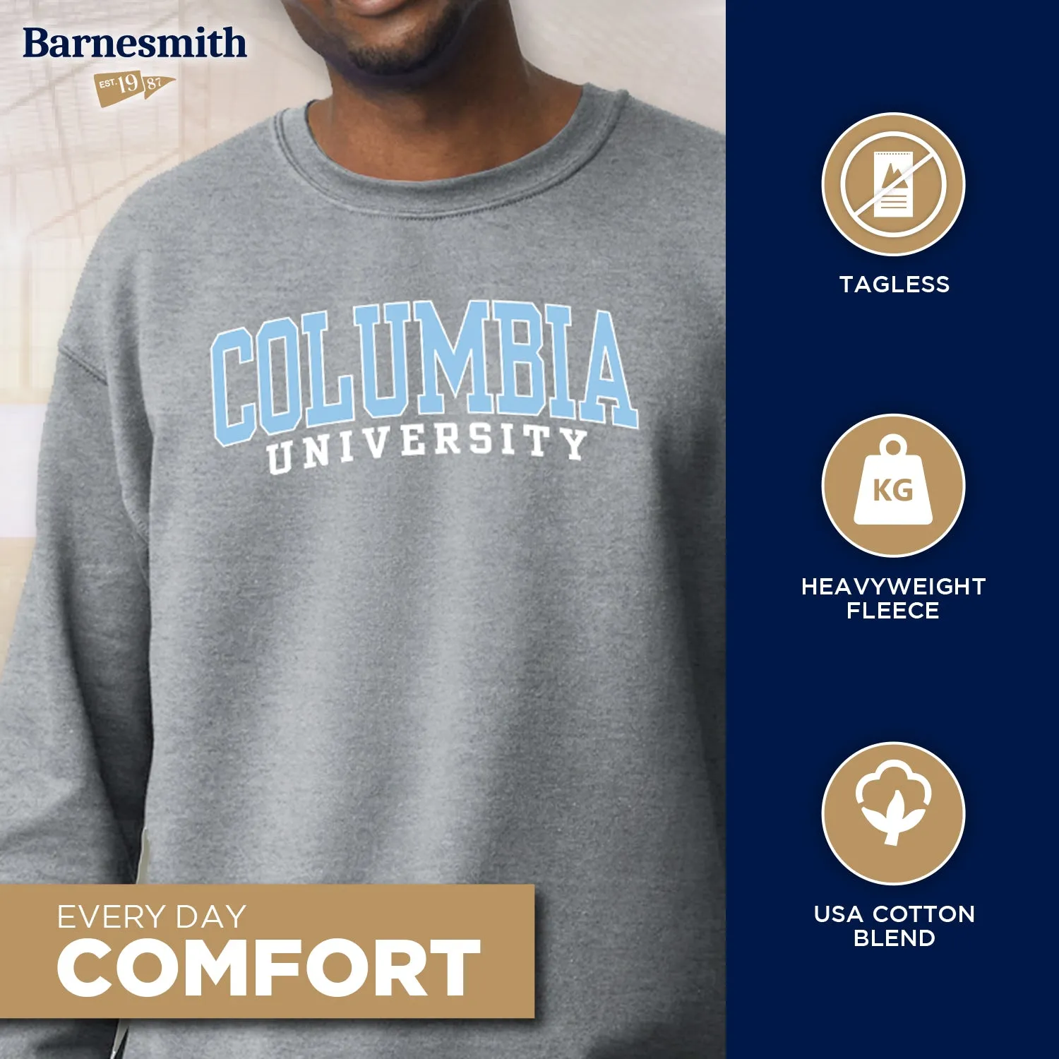Columbia University Classic Sweatshirt (Charcoal) sold by Barnesmith product image thumbnail 3
