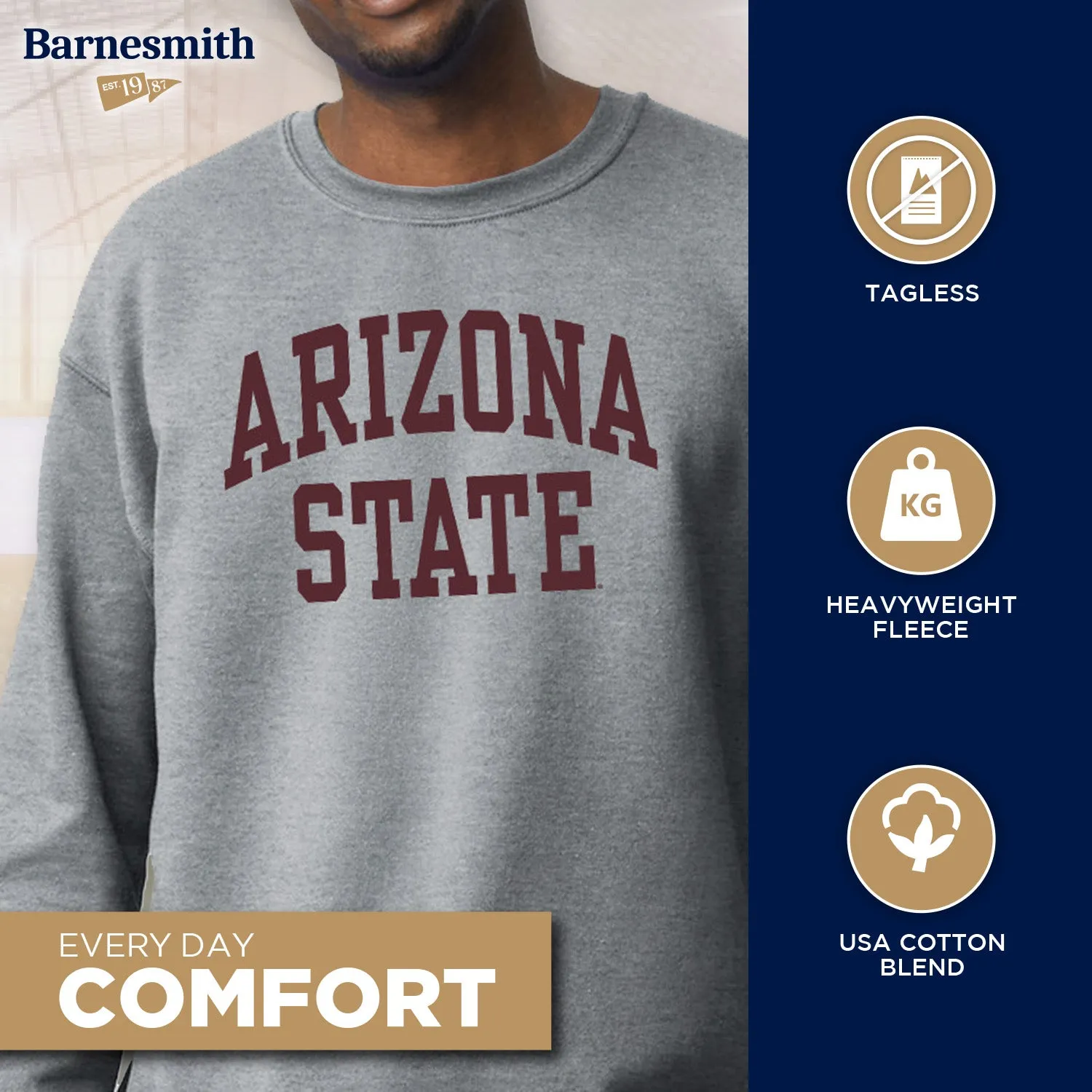 Arizona State University Classic Sweatshirt (Charcoal) sold by Barnesmith product image thumbnail 3