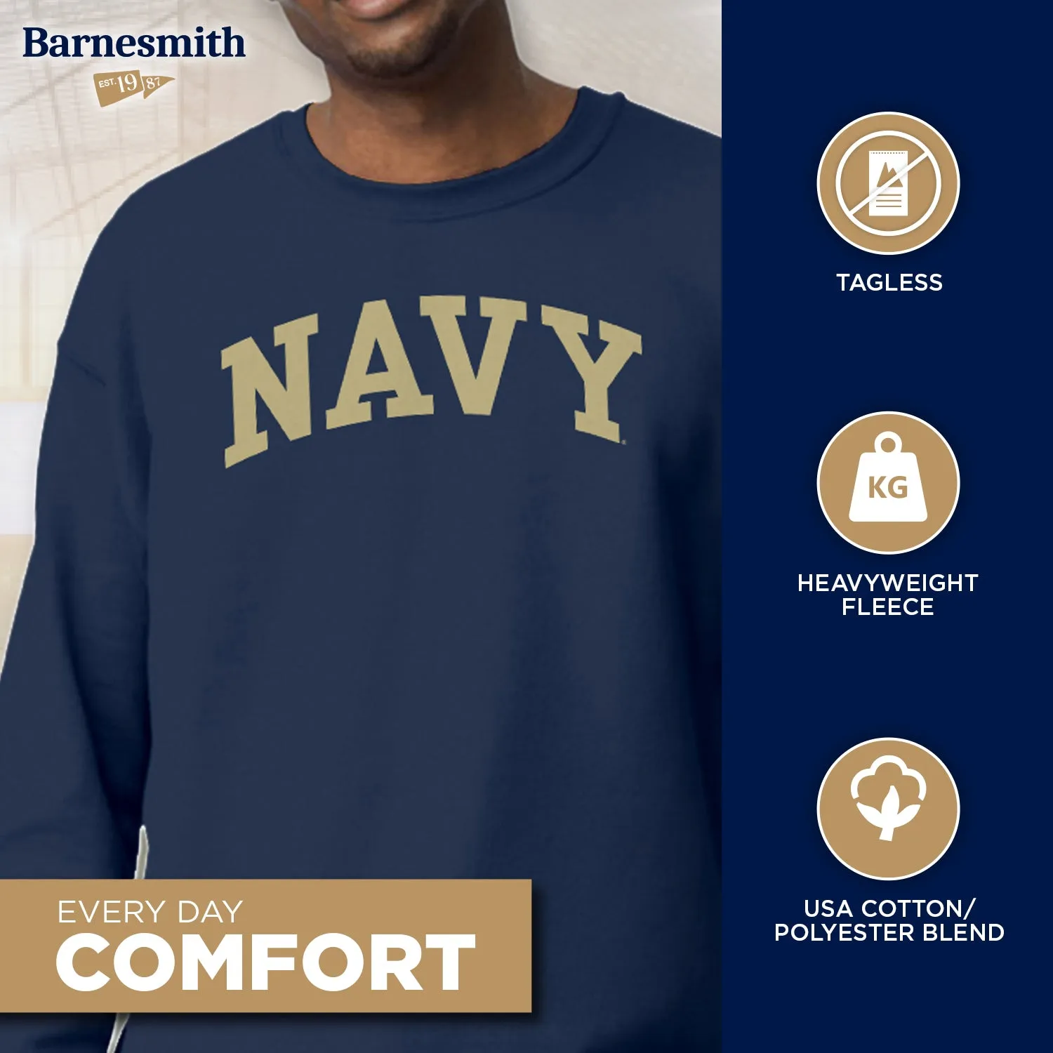 US Naval Academy (Navy) Classic Sweatshirt (Navy) sold by Barnesmith product image thumbnail 3