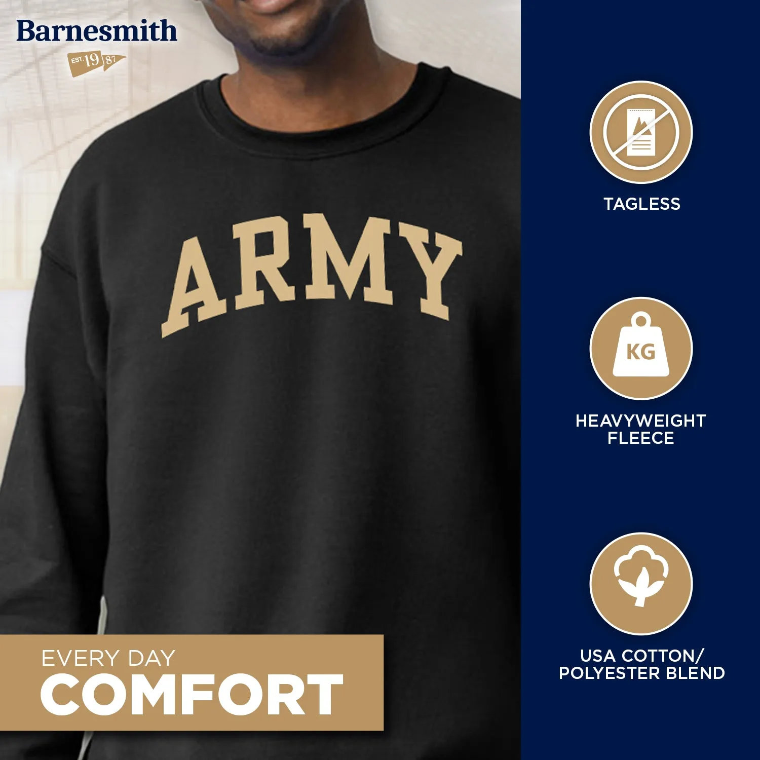 US Military Academy (Army) Classic Sweatshirt (Black) sold by Barnesmith product image thumbnail 3