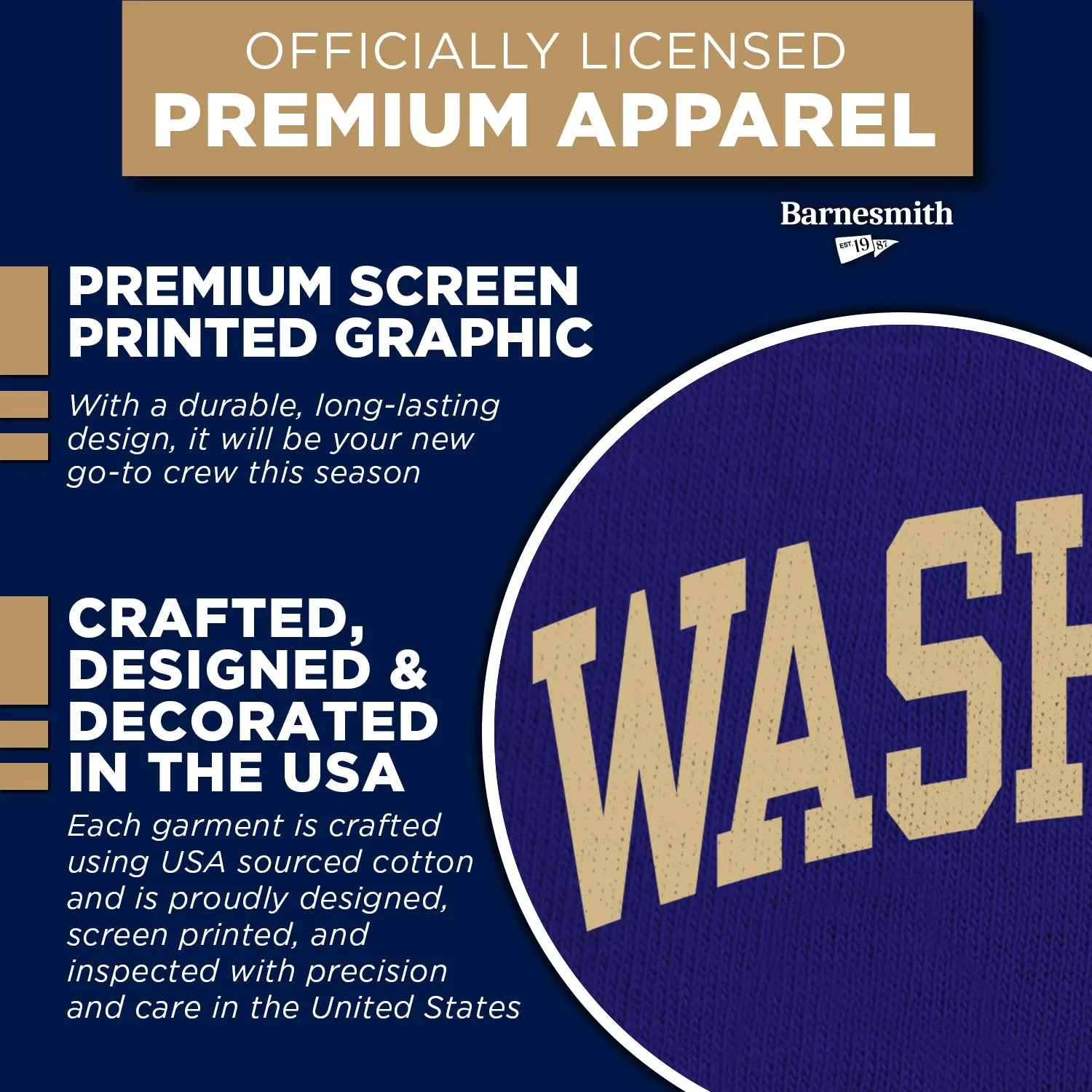 University of Washington Classic Sweatshirt (Purple) sold by Barnesmith product image thumbnail 4