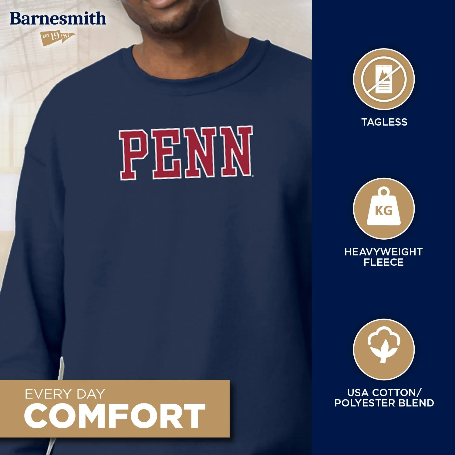 University of Pennsylvania Classic Sweatshirt (Navy) sold by Barnesmith product image thumbnail 3