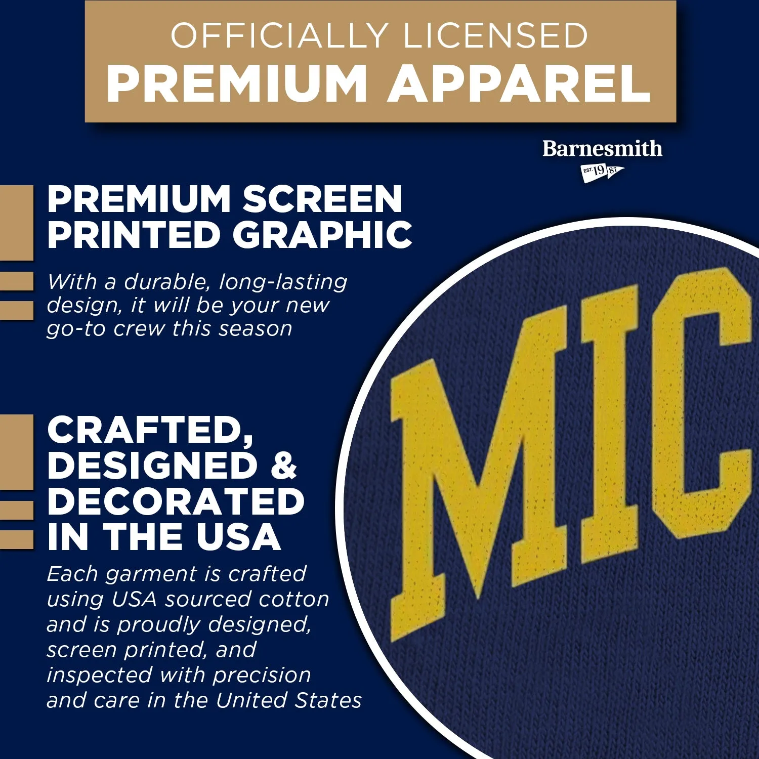 University of Michigan Classic Sweatshirt (Navy) sold by Barnesmith product image thumbnail 4
