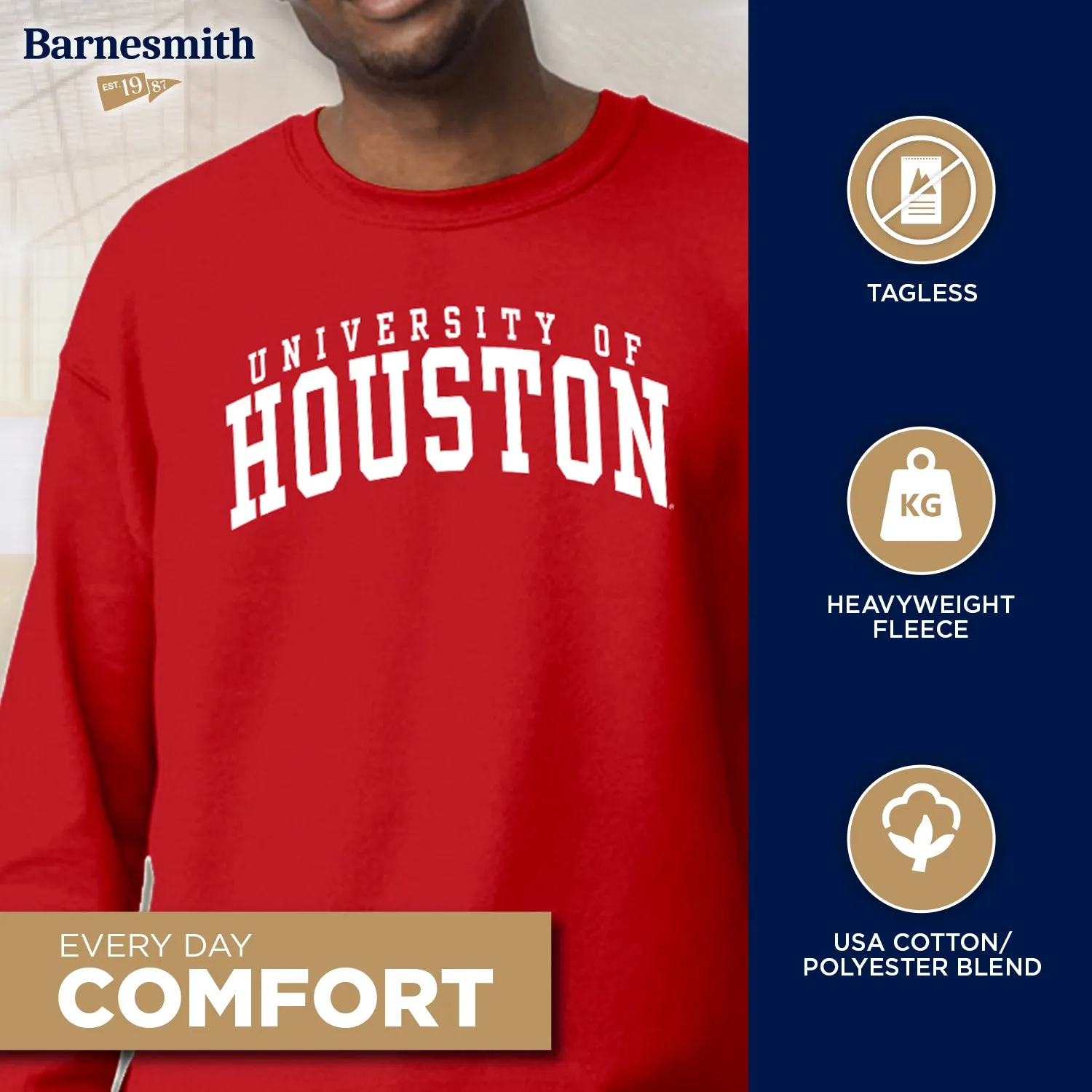University of Houston Classic Sweatshirt (Red) sold by Barnesmith product image thumbnail 3