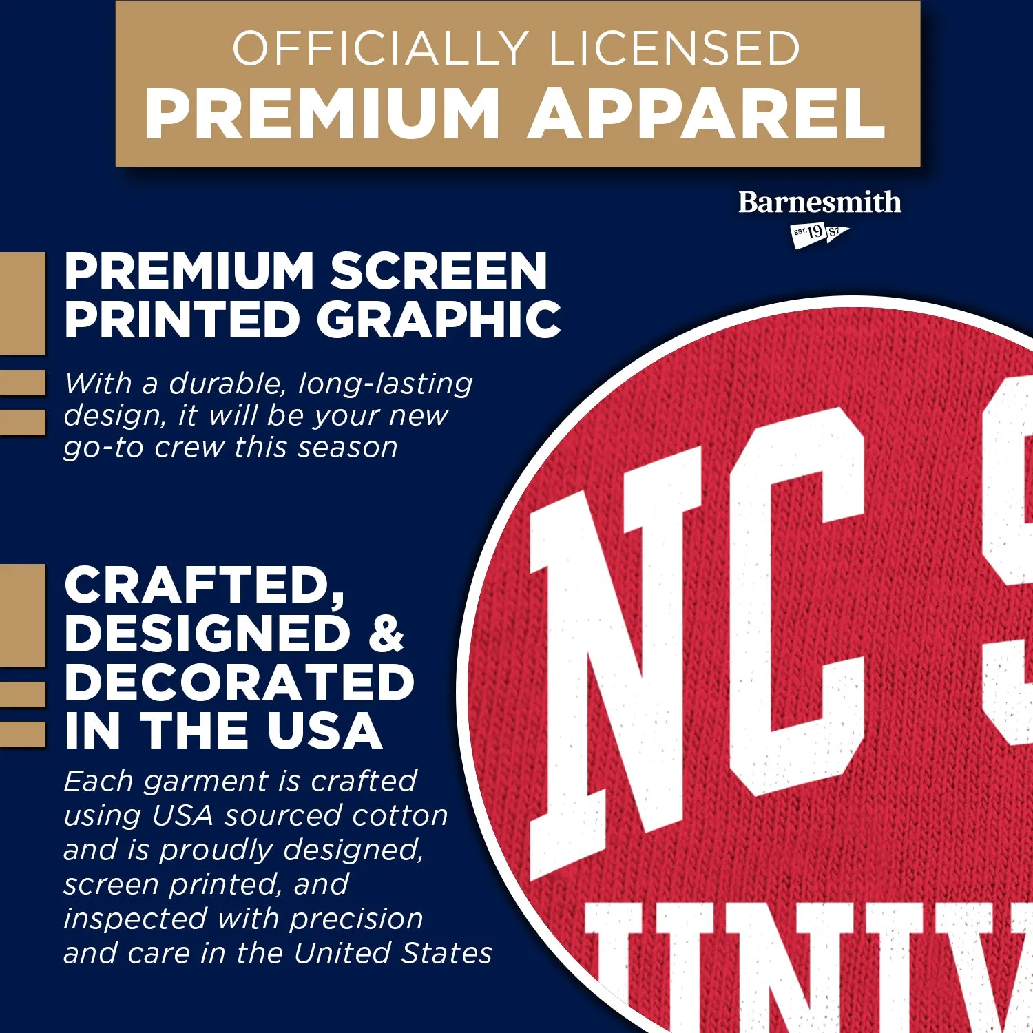 North Carolina State University Classic Sweatshirt (Red) sold by Barnesmith product image thumbnail 4