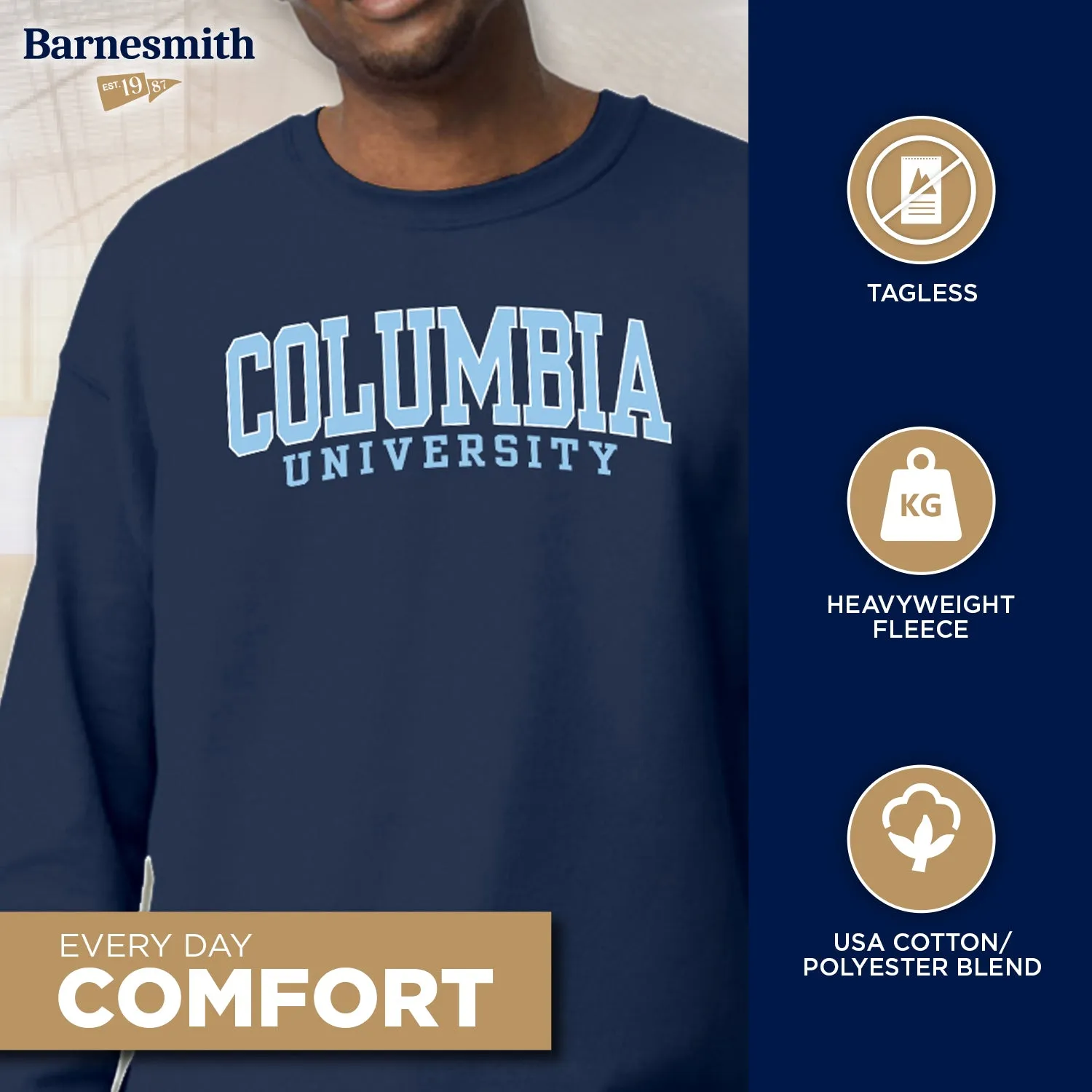 Columbia University Classic Sweatshirt (Navy) sold by Barnesmith product image thumbnail 3