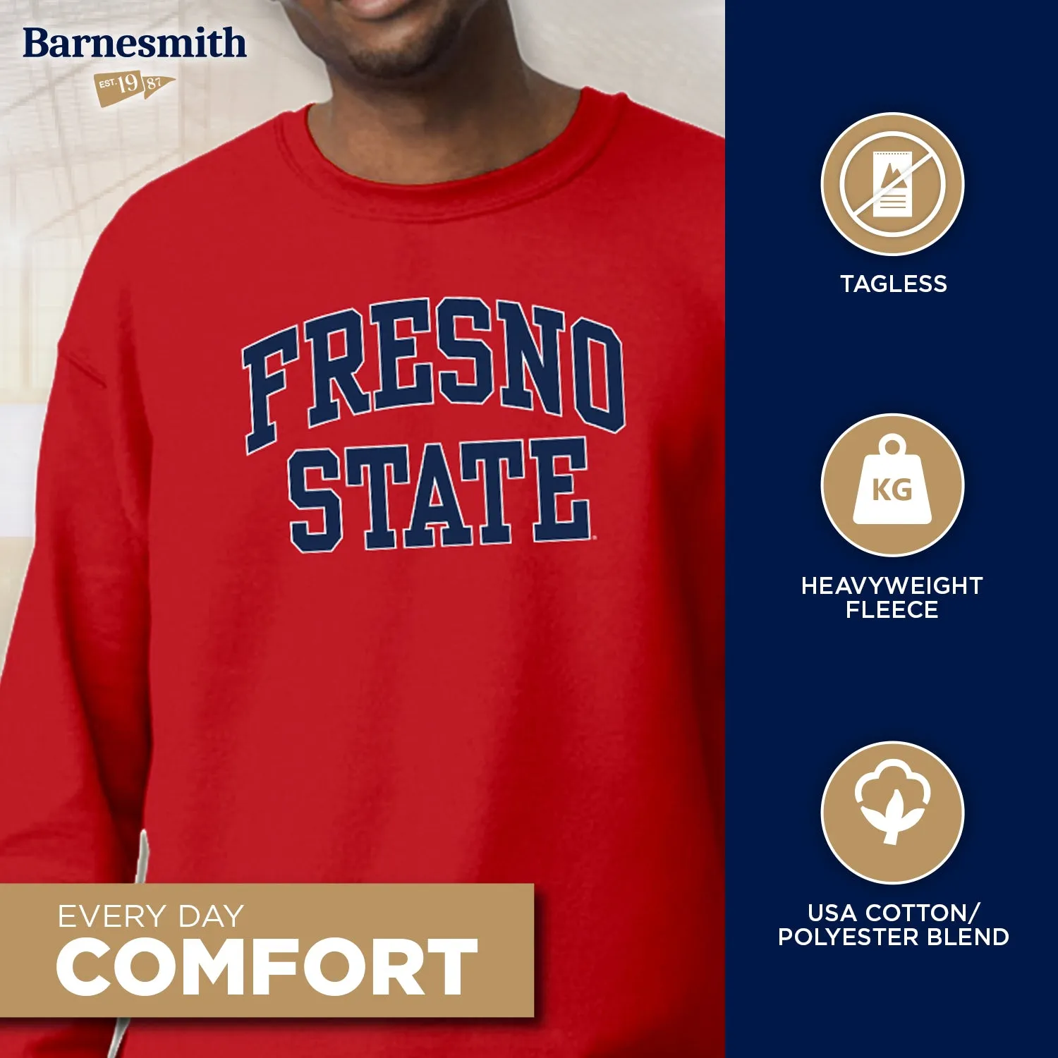 California State University Fresno Classic Sweatshirt (Red) sold by Barnesmith product image thumbnail 3