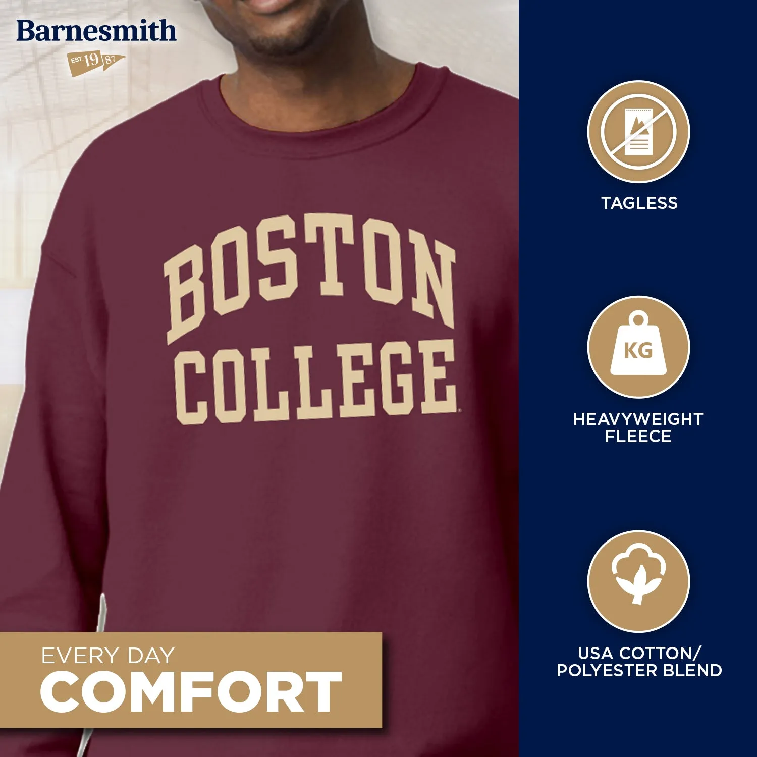 Boston College Classic Sweatshirt (Maroon) sold by Barnesmith product image thumbnail 3
