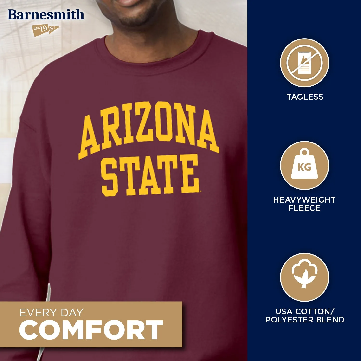 Arizona State Classic Sweatshirt (Maroon) sold by Barnesmith product image thumbnail 3
