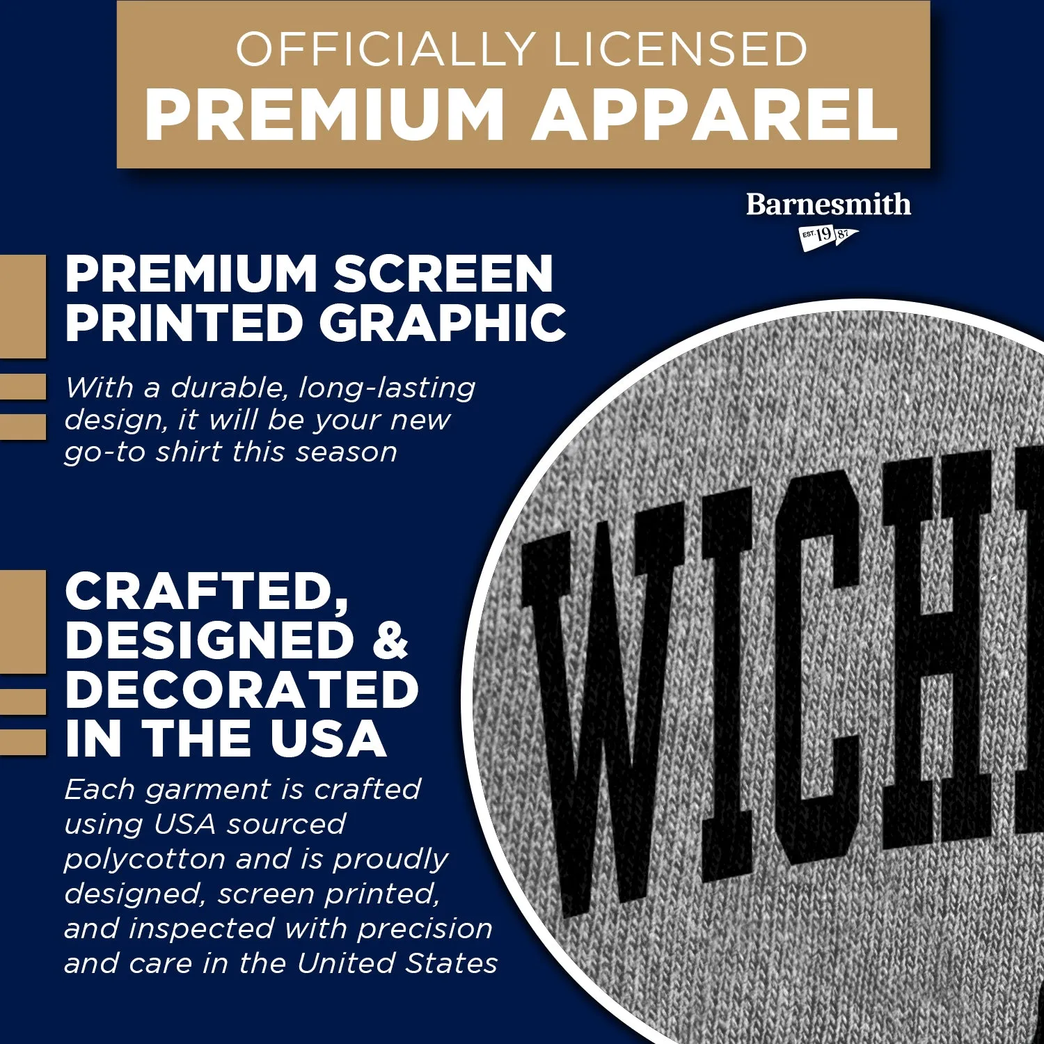 Wichita State University Heritage T-Shirt (Charcoal Grey) sold by Barnesmith product image thumbnail 4