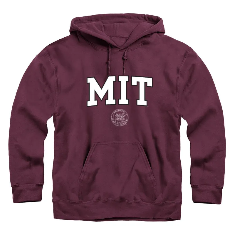 MIT Crest Hooded Sweatshirt (Maroon) sold by Barnesmith