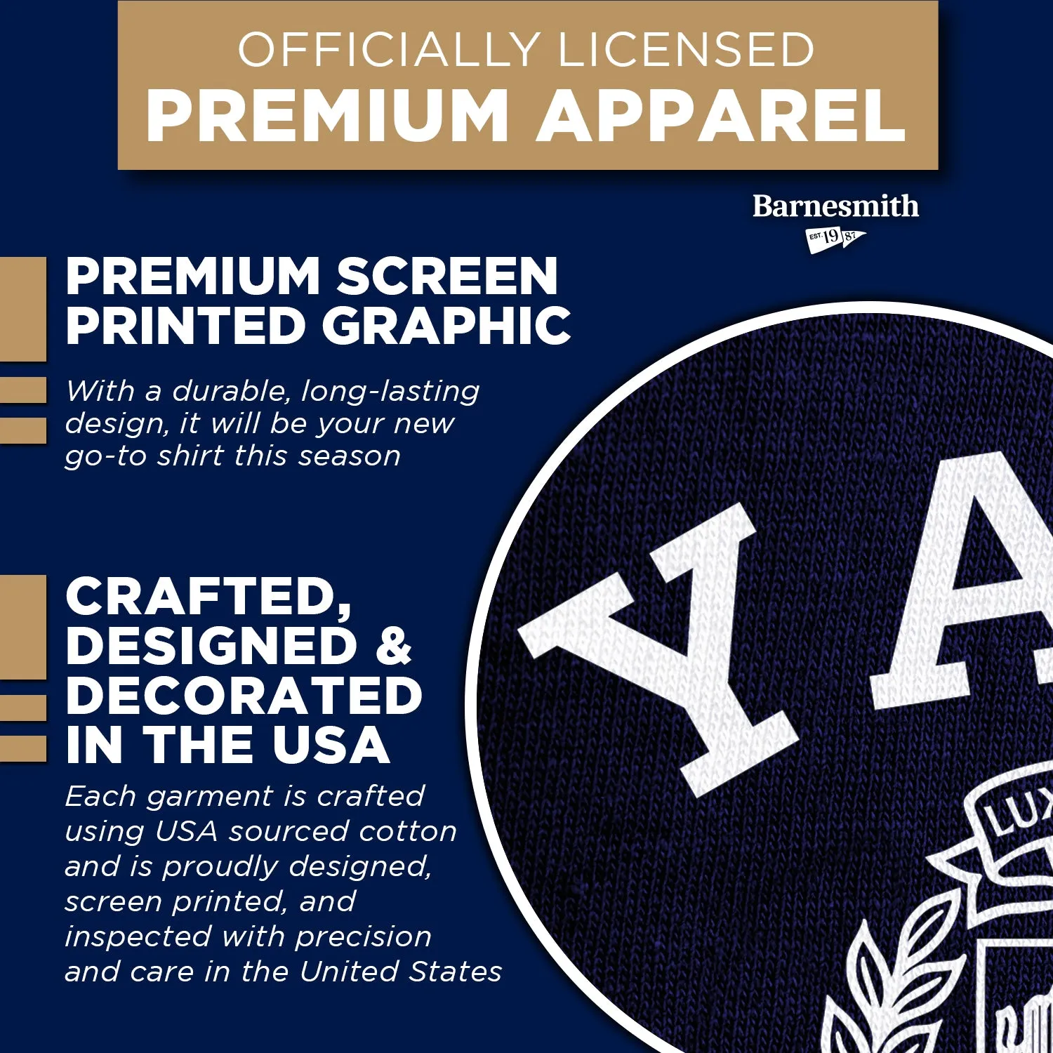 Yale Heritage T-Shirt (Navy) sold by Barnesmith product image thumbnail 4