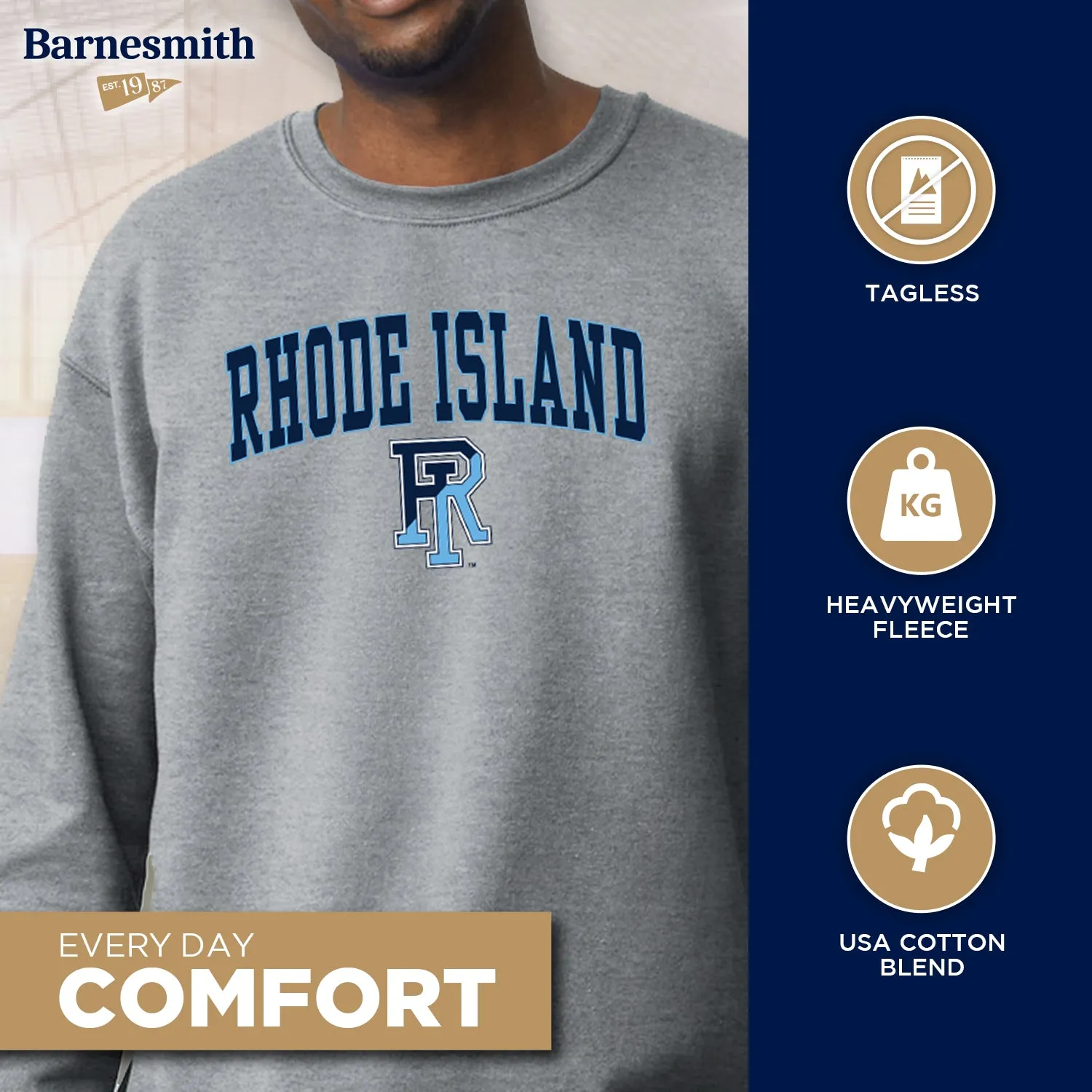 University of Rhode Island Spirit Sweatshirt (Charcoal Grey) sold by Barnesmith product image thumbnail 3