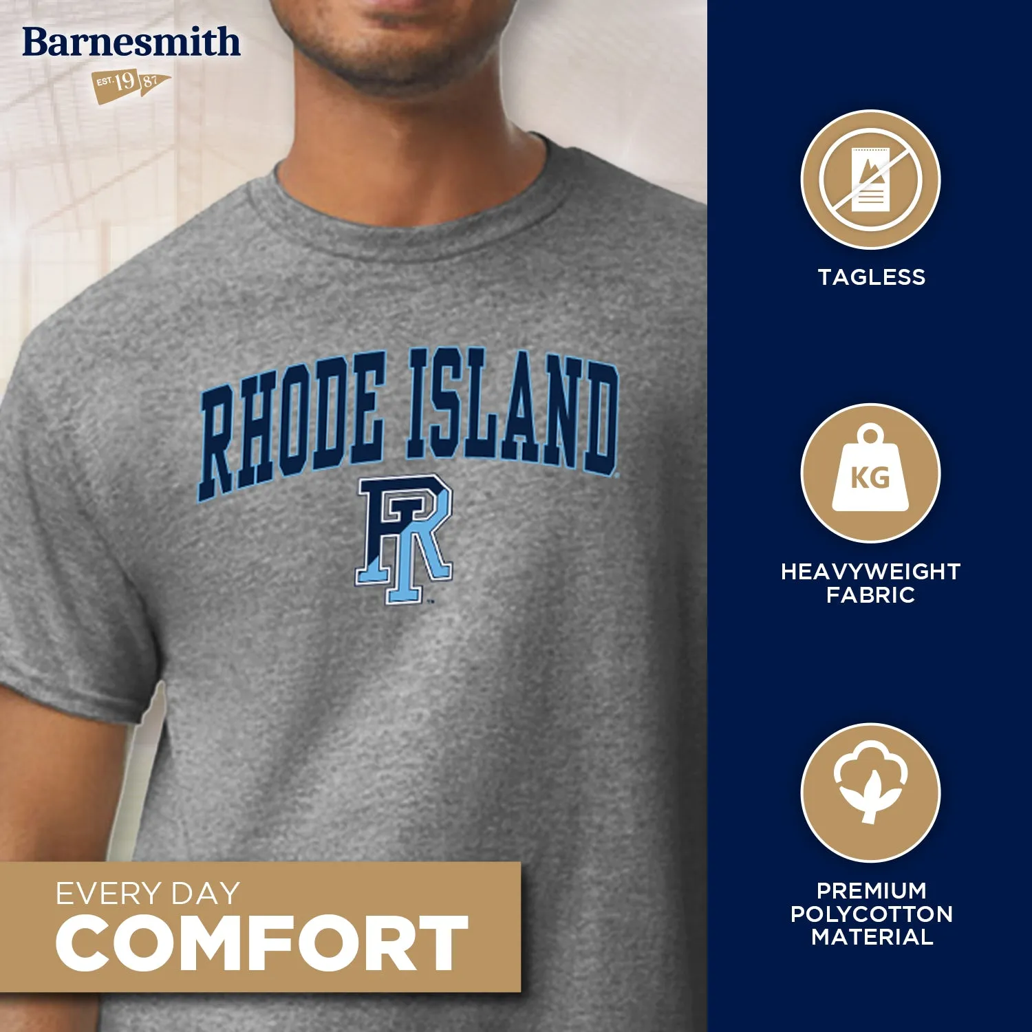 University of Rhode Island Spirit T-Shirt (Charcoal Grey) sold by Barnesmith product image thumbnail 3