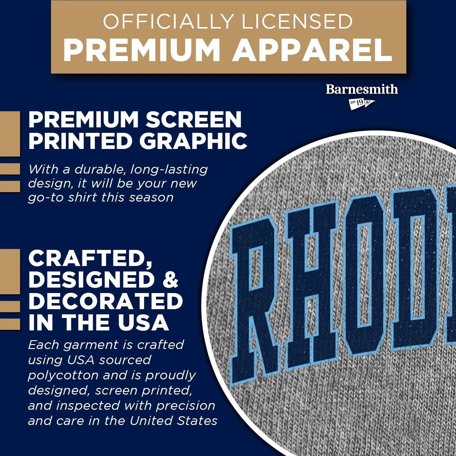 University of Rhode Island Spirit T-Shirt (Charcoal Grey) sold by Barnesmith product image thumbnail 4