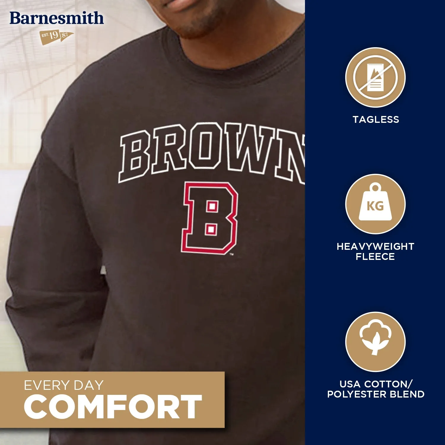 Brown University Spirit Sweatshirt (Brown) sold by Barnesmith product image thumbnail 3