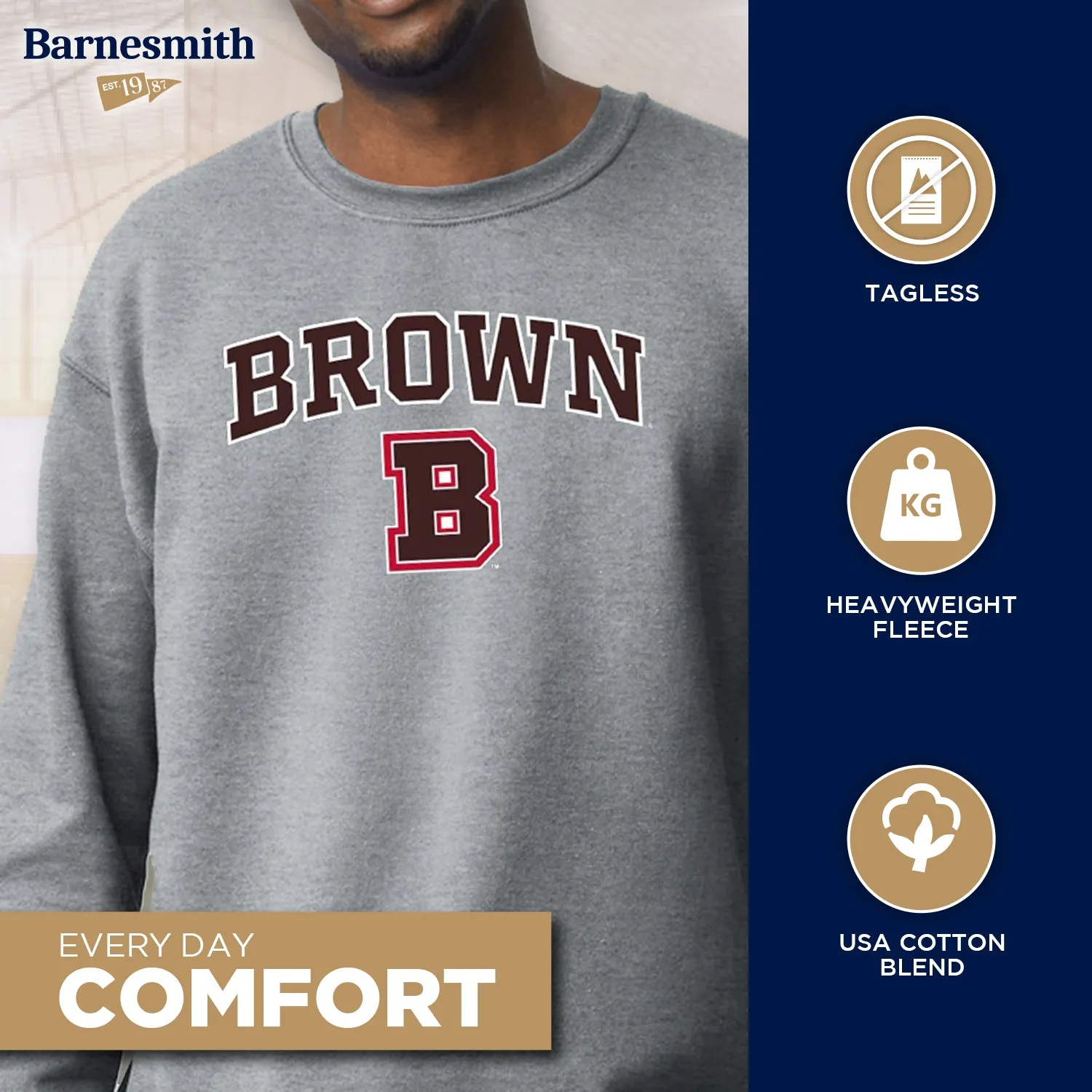 Brown University Spirit Sweatshirt (Charcoal Grey) sold by Barnesmith product image thumbnail 3