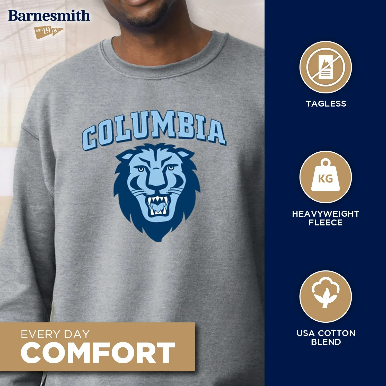 Columbia University Spirit Sweatshirt (Charcoal Grey) sold by Barnesmith product image thumbnail 3