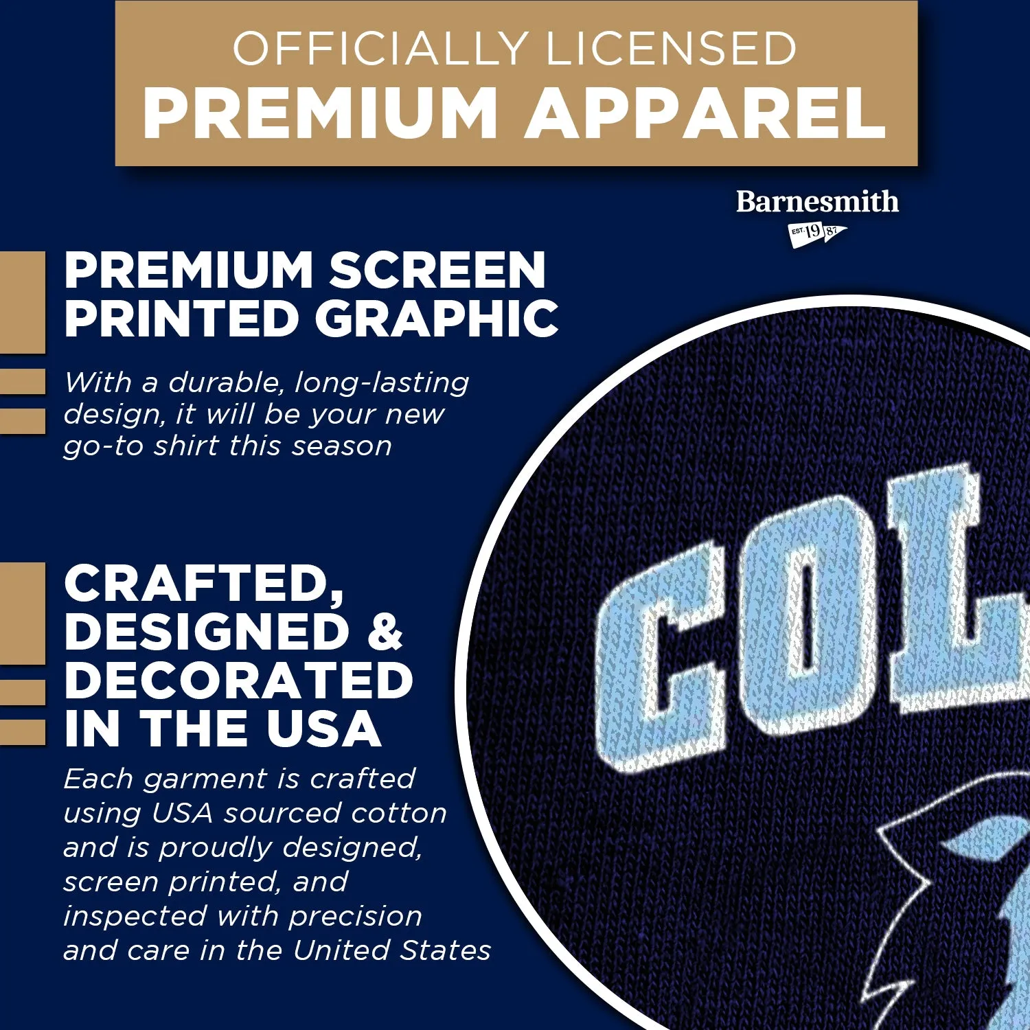 Columbia University Spirit T-Shirt (Navy) sold by Barnesmith product image thumbnail 4