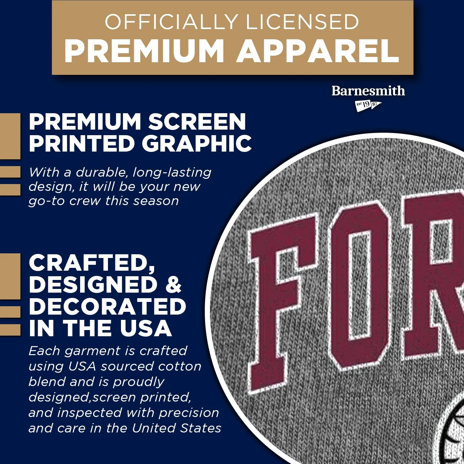 Fordham University Spirit Sweatshirt (Charcoal Grey) sold by Barnesmith product image thumbnail 4
