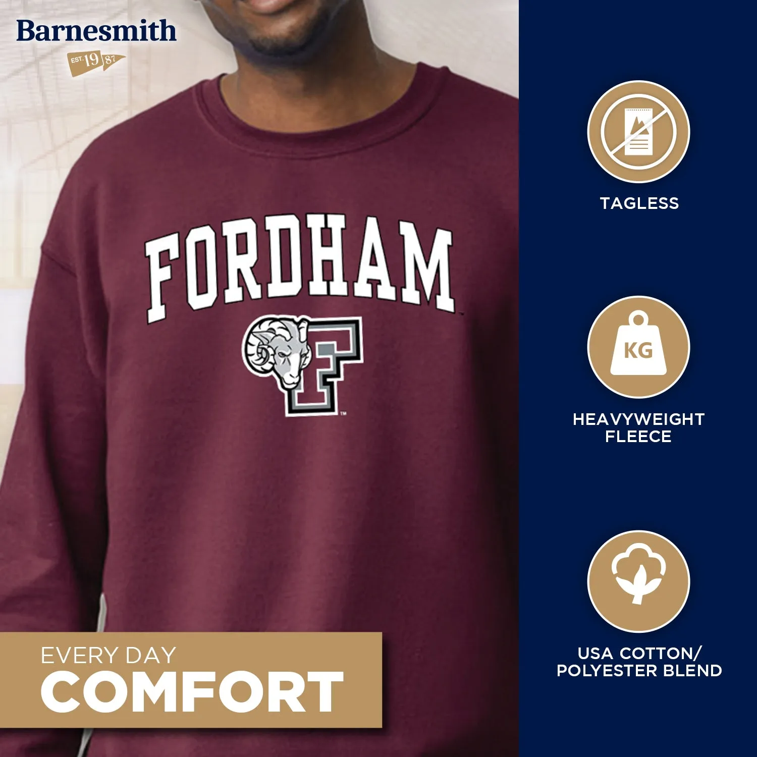 Fordham University Spirit Sweatshirt (Maroon) sold by Barnesmith product image thumbnail 3