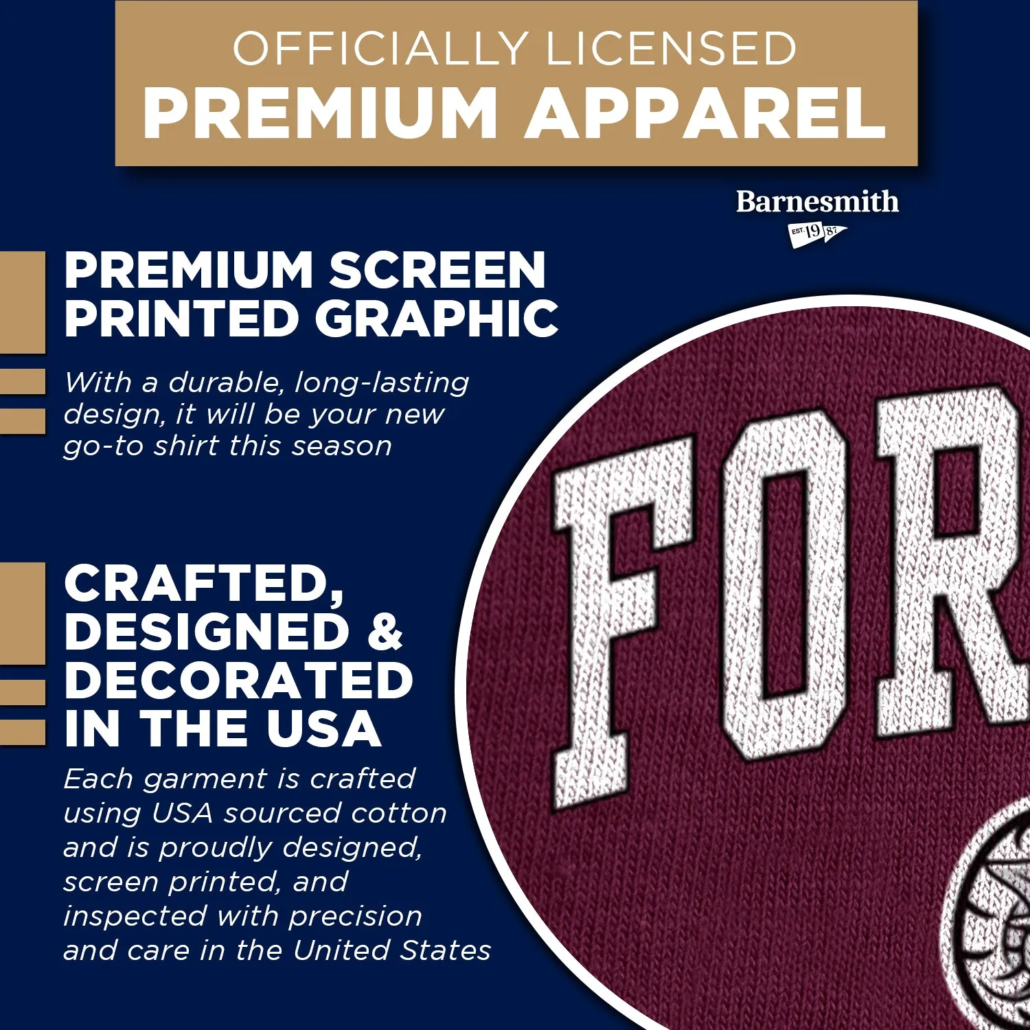 Fordham University Spirit T-Shirt (Maroon) sold by Barnesmith product image thumbnail 4