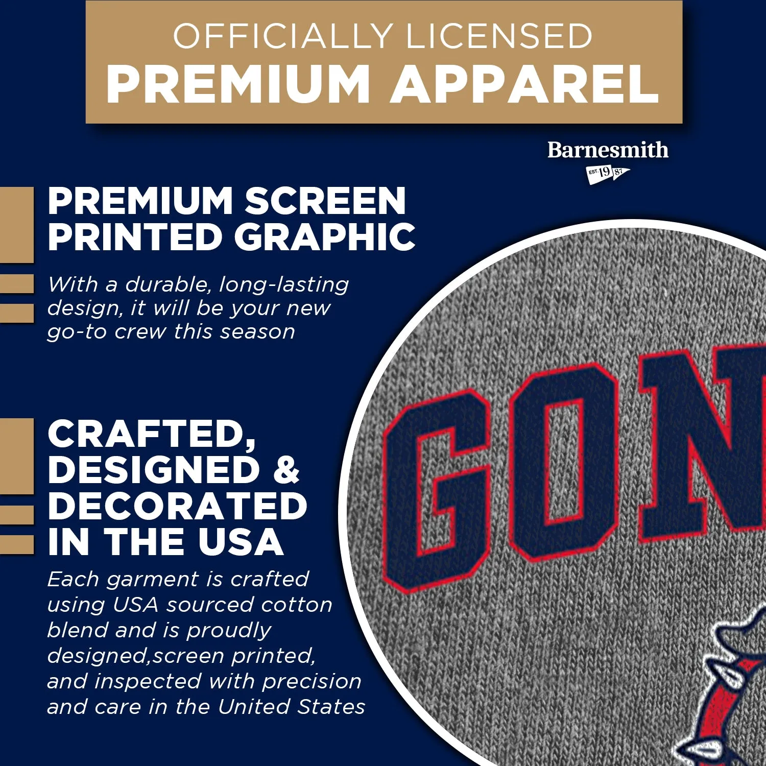Gonzaga University Spirit Sweatshirt (Charcoal Grey) sold by Barnesmith product image thumbnail 4