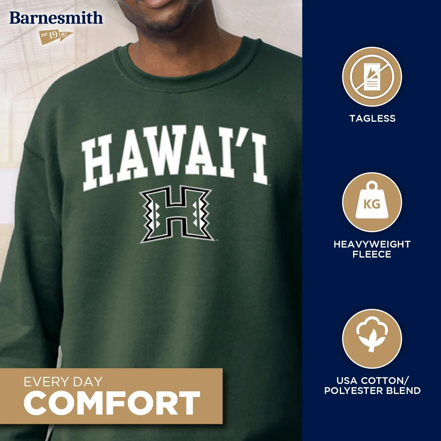 University of Hawaii Spirit Sweatshirt (Hunter Green) sold by Barnesmith product image thumbnail 3