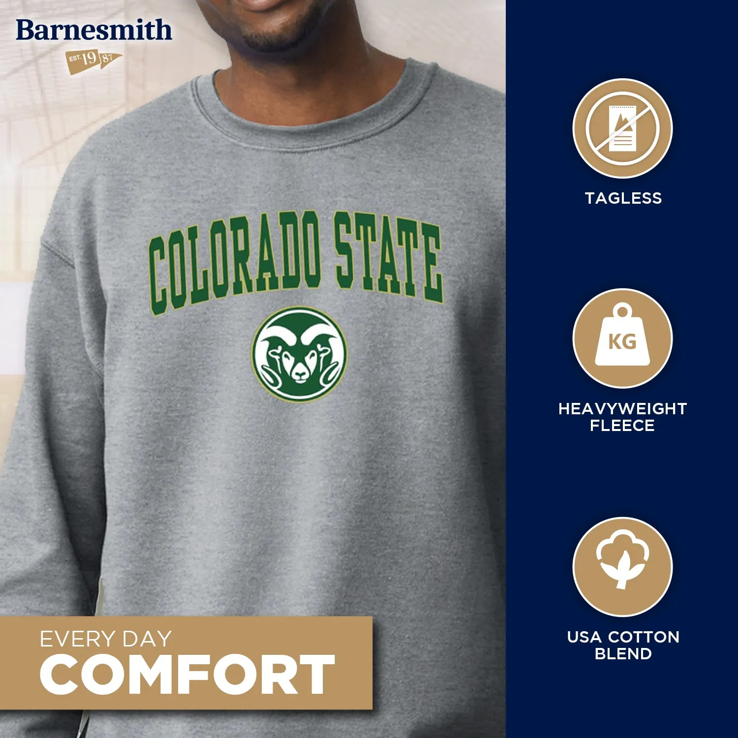 Colorado State University Spirit Sweatshirt (Charcoal Grey) sold by Barnesmith product image thumbnail 3