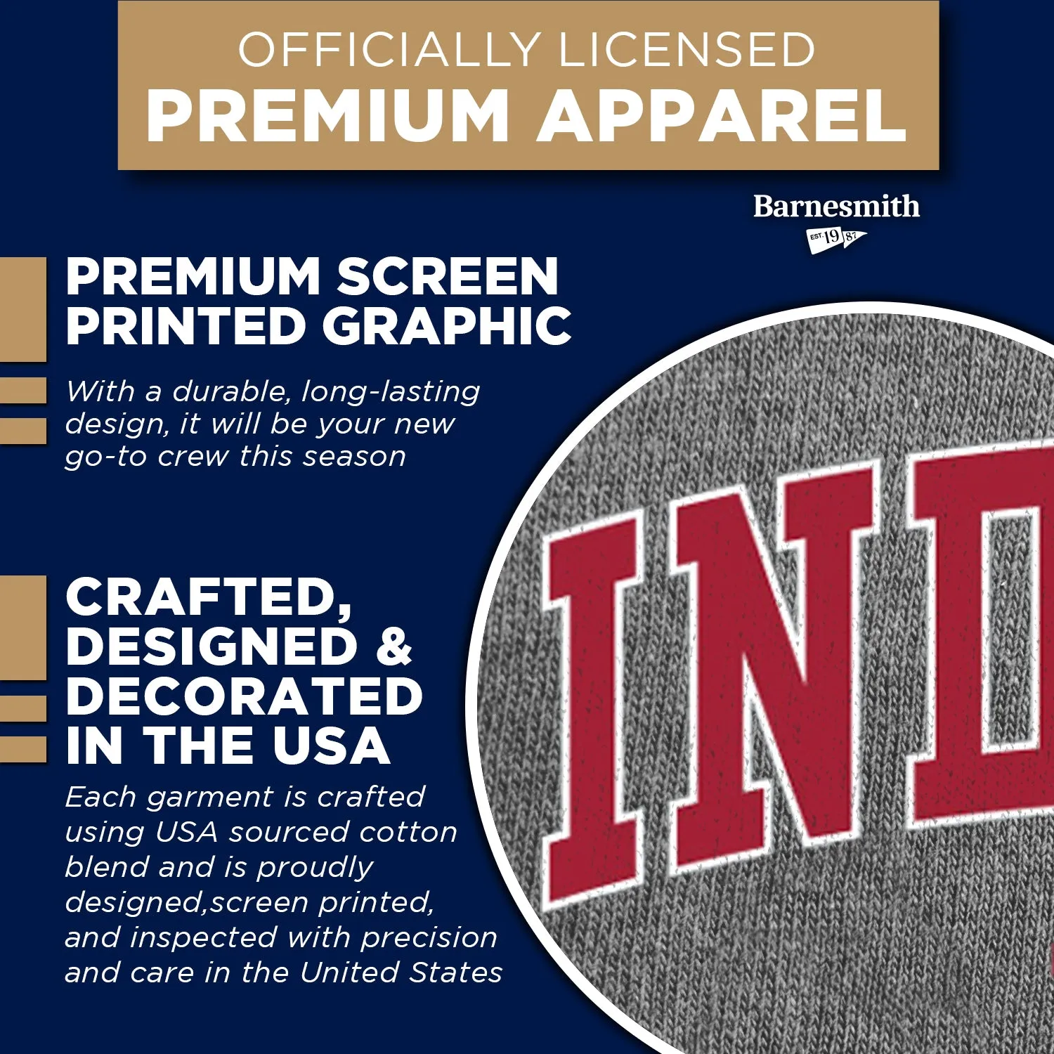 Indiana University Spirit Sweatshirt (Charcoal Grey) sold by Barnesmith product image thumbnail 4