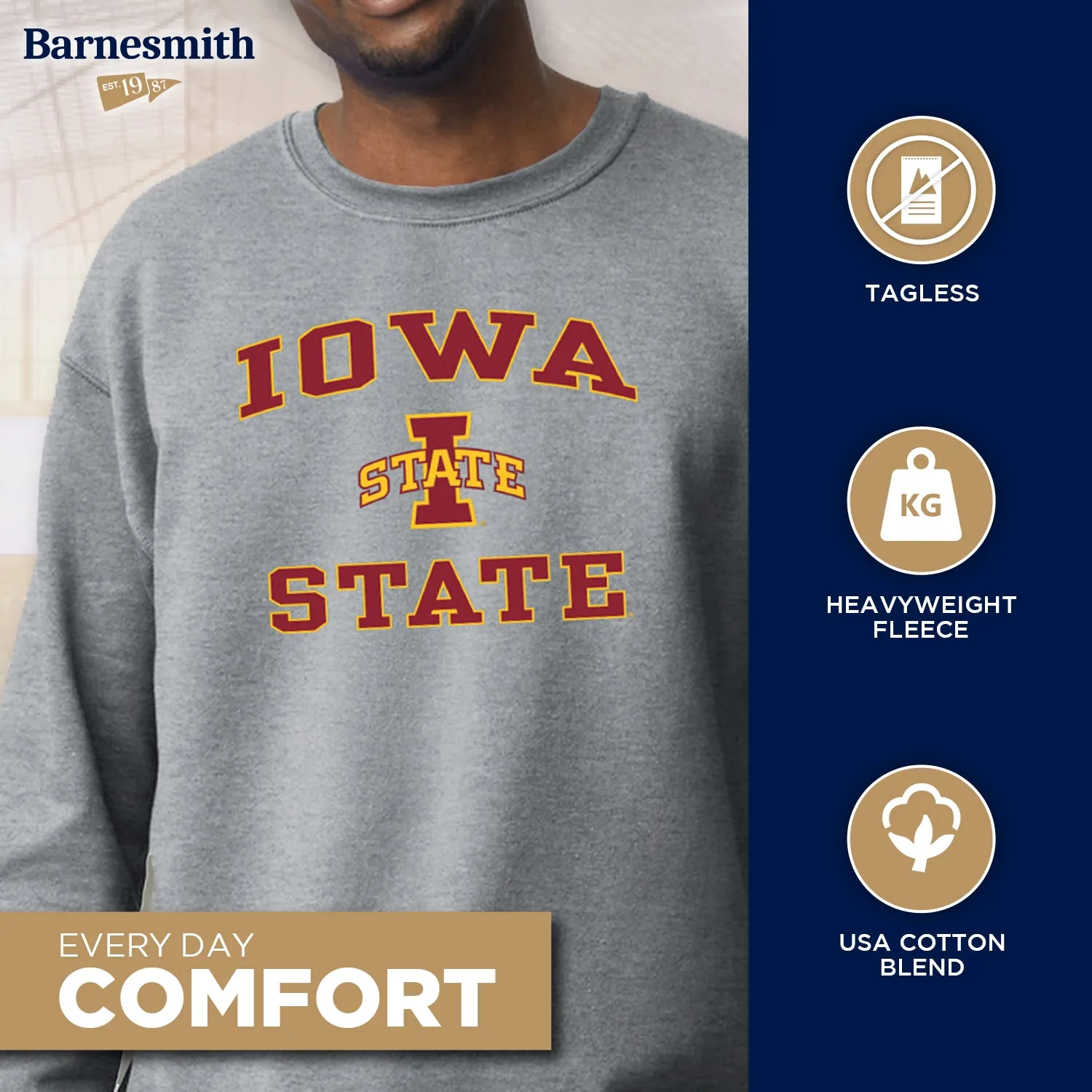 Iowa State University Spirit Sweatshirt (Charcoal Grey) sold by Barnesmith product image thumbnail 3