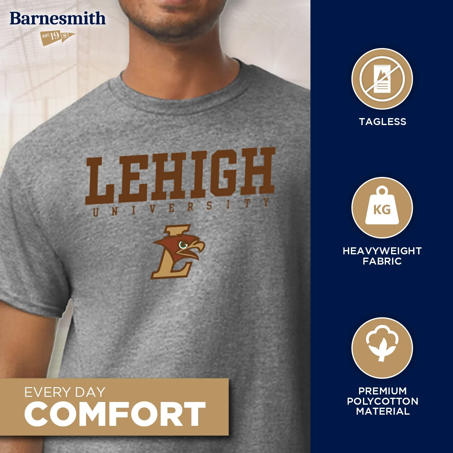Lehigh University Spirit T-Shirt (Charcoal Grey) sold by Barnesmith product image thumbnail 3