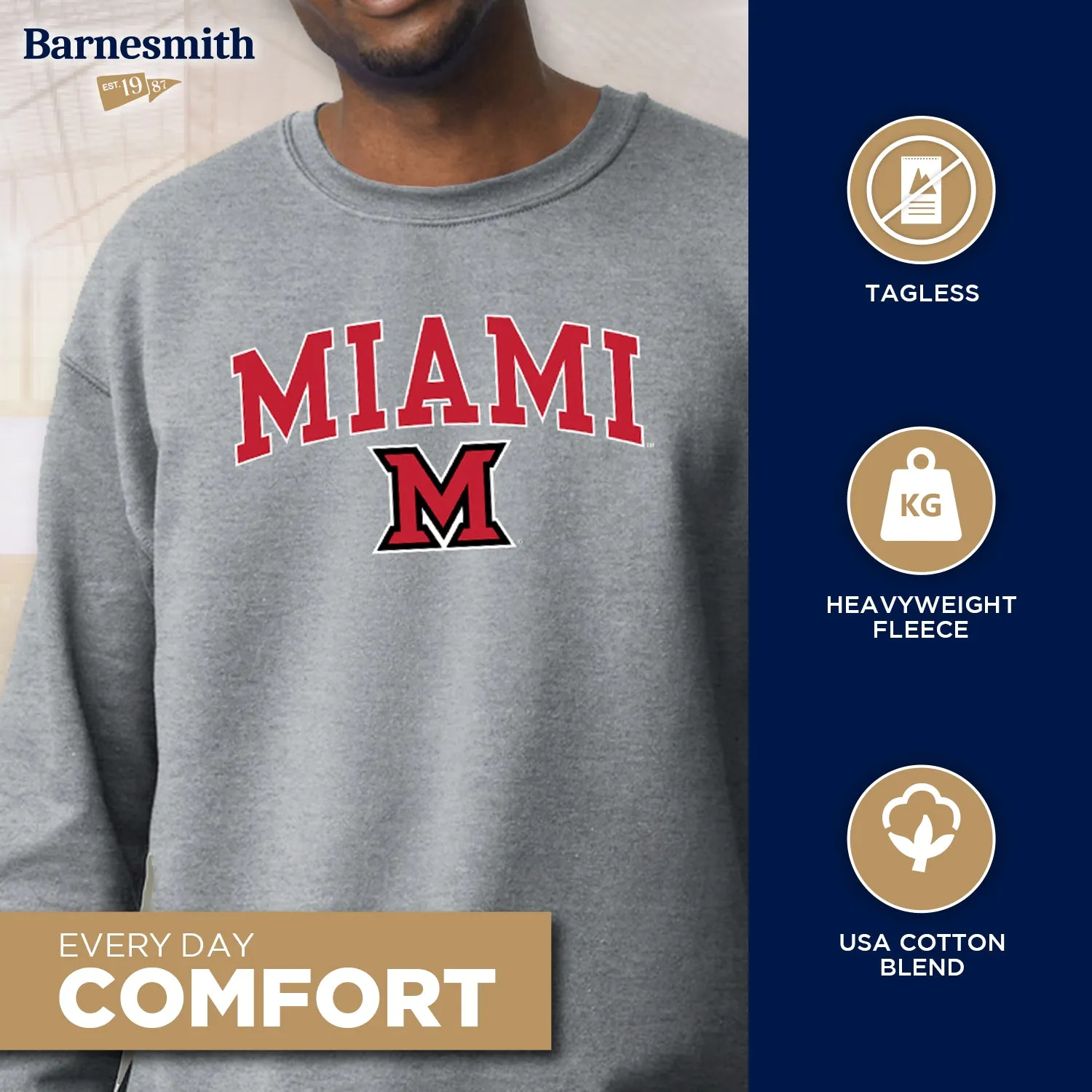 Miami University Spirit Sweatshirt (Charcoal Grey) sold by Barnesmith product image thumbnail 3