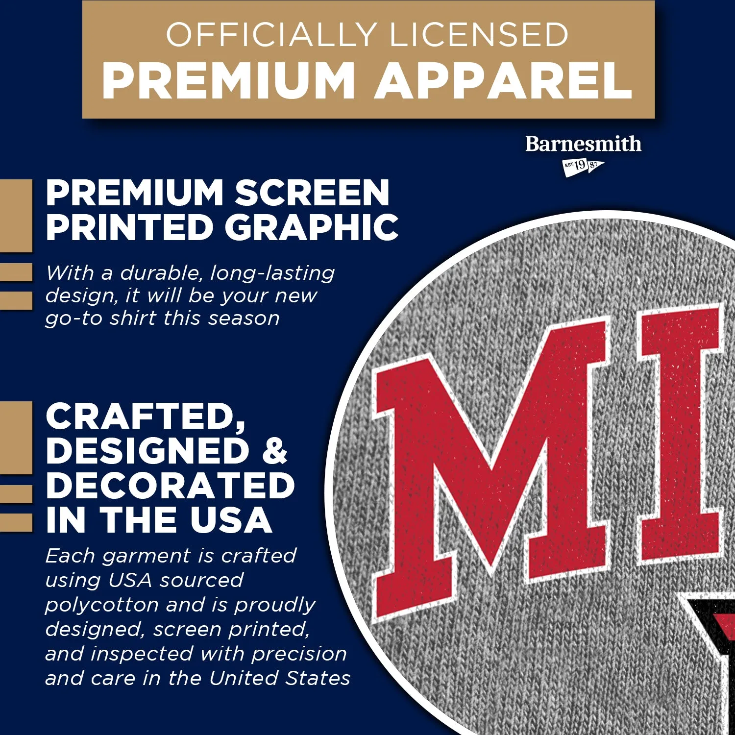 Miami University Spirit T-Shirt (Charcoal Grey) sold by Barnesmith product image thumbnail 4