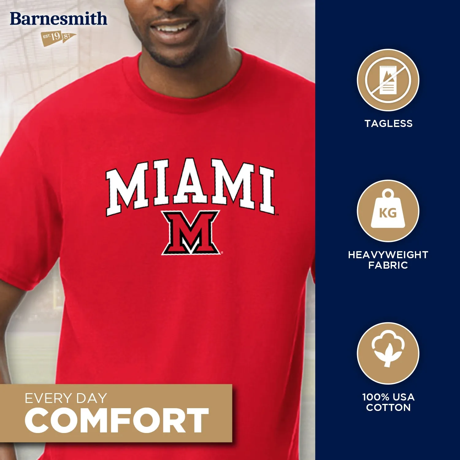 Miami University Spirit T-Shirt (Red) sold by Barnesmith product image thumbnail 3