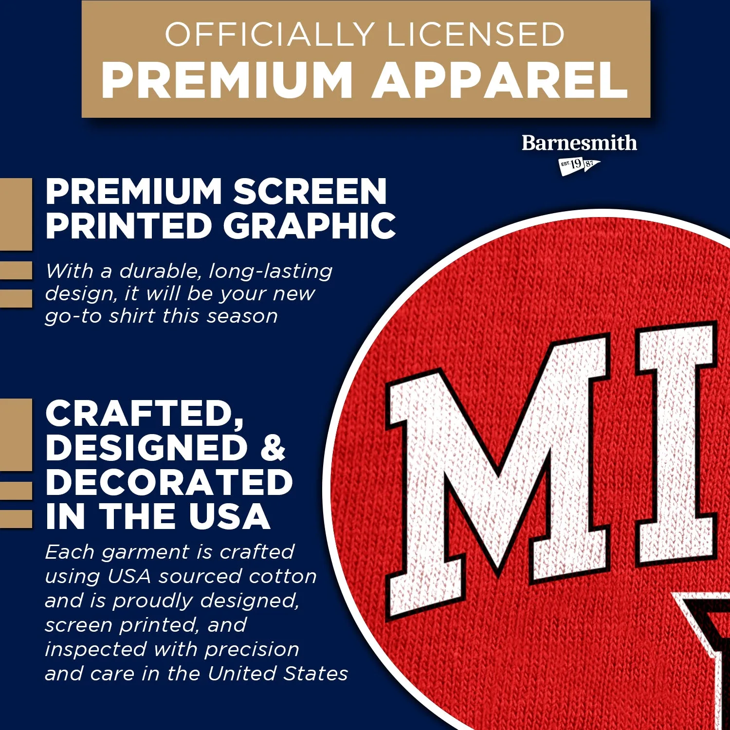 Miami University Spirit T-Shirt (Red) sold by Barnesmith product image thumbnail 4