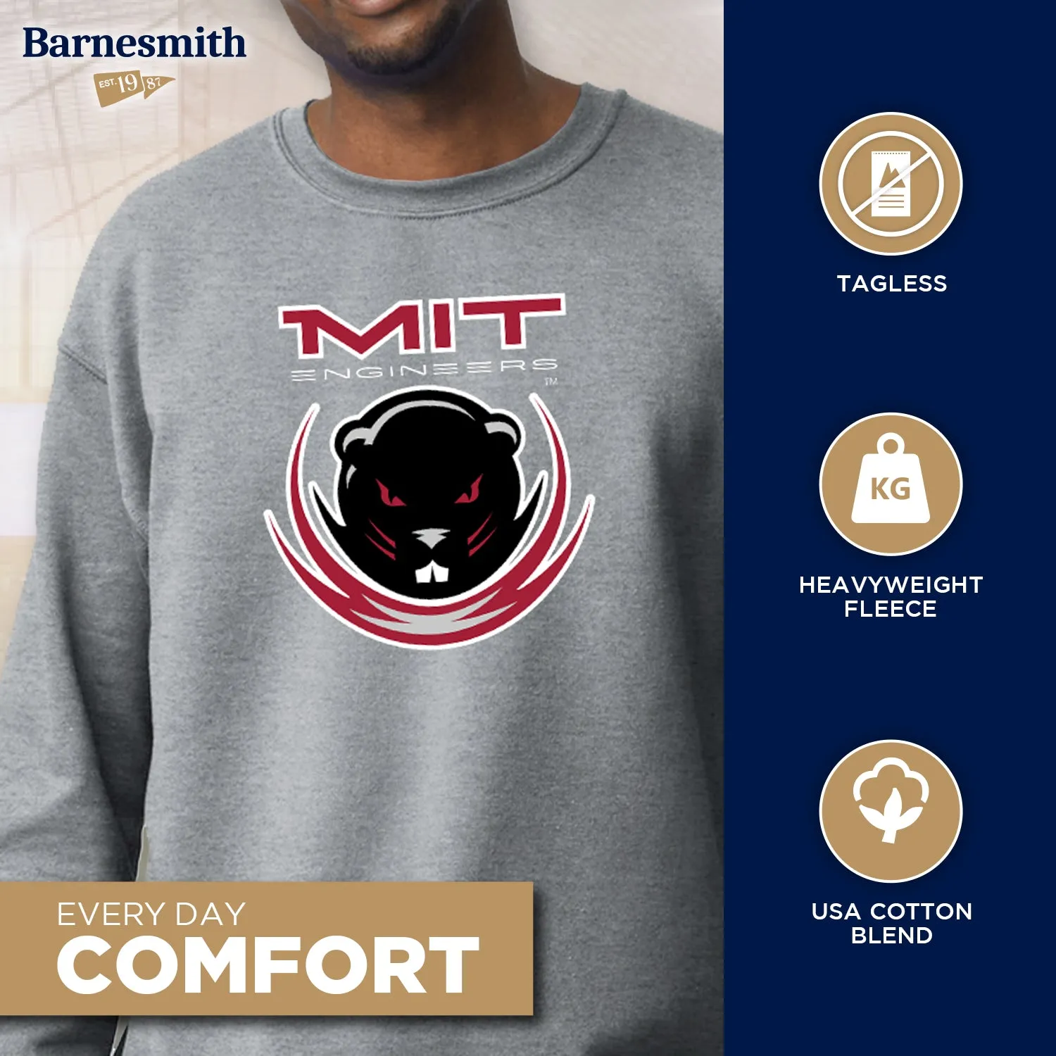 Massachusetts Institute of Technology MIT Spirit Sweatshirt (Charcoal Grey) sold by Barnesmith product image thumbnail 3