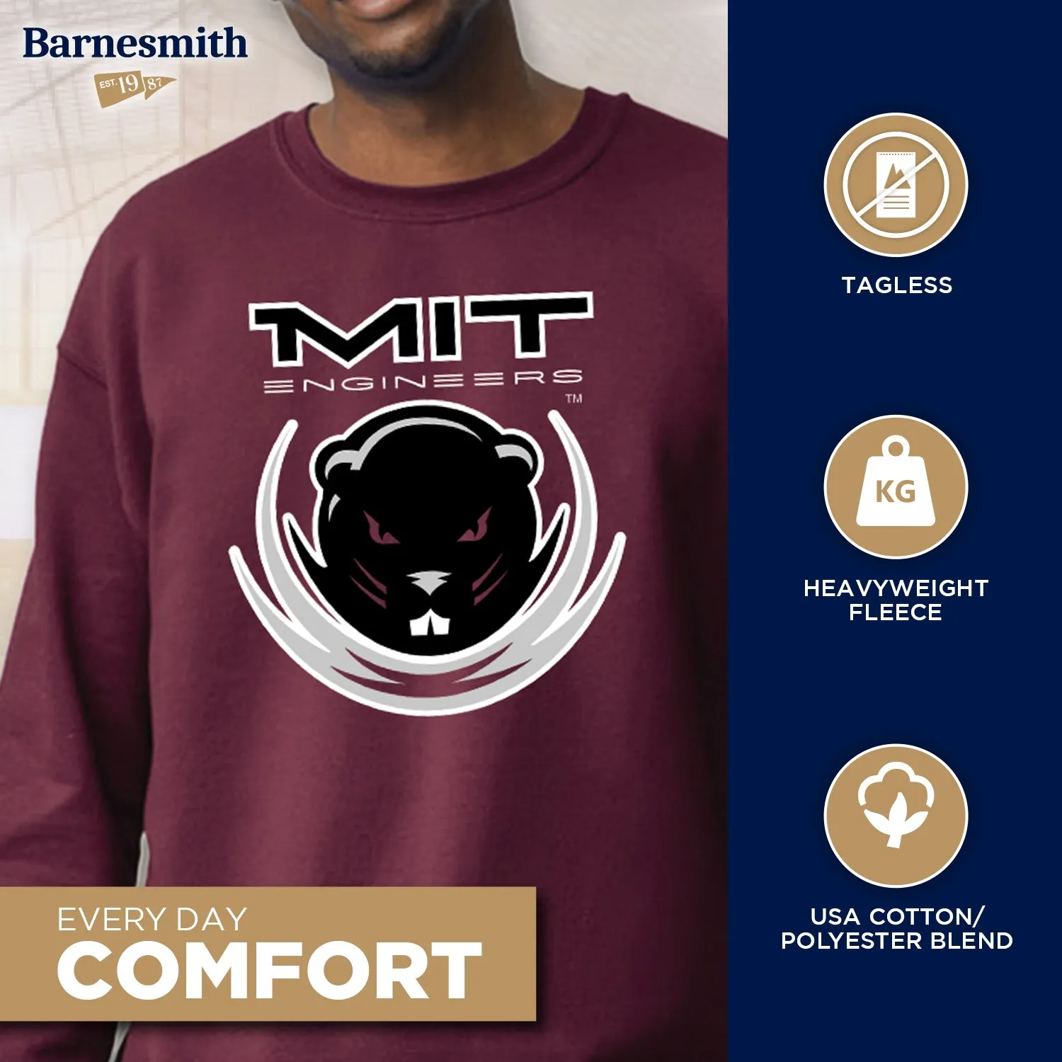 Massachusetts Institute of Technology MIT Spirit Sweatshirt (Maroon) sold by Barnesmith product image thumbnail 3