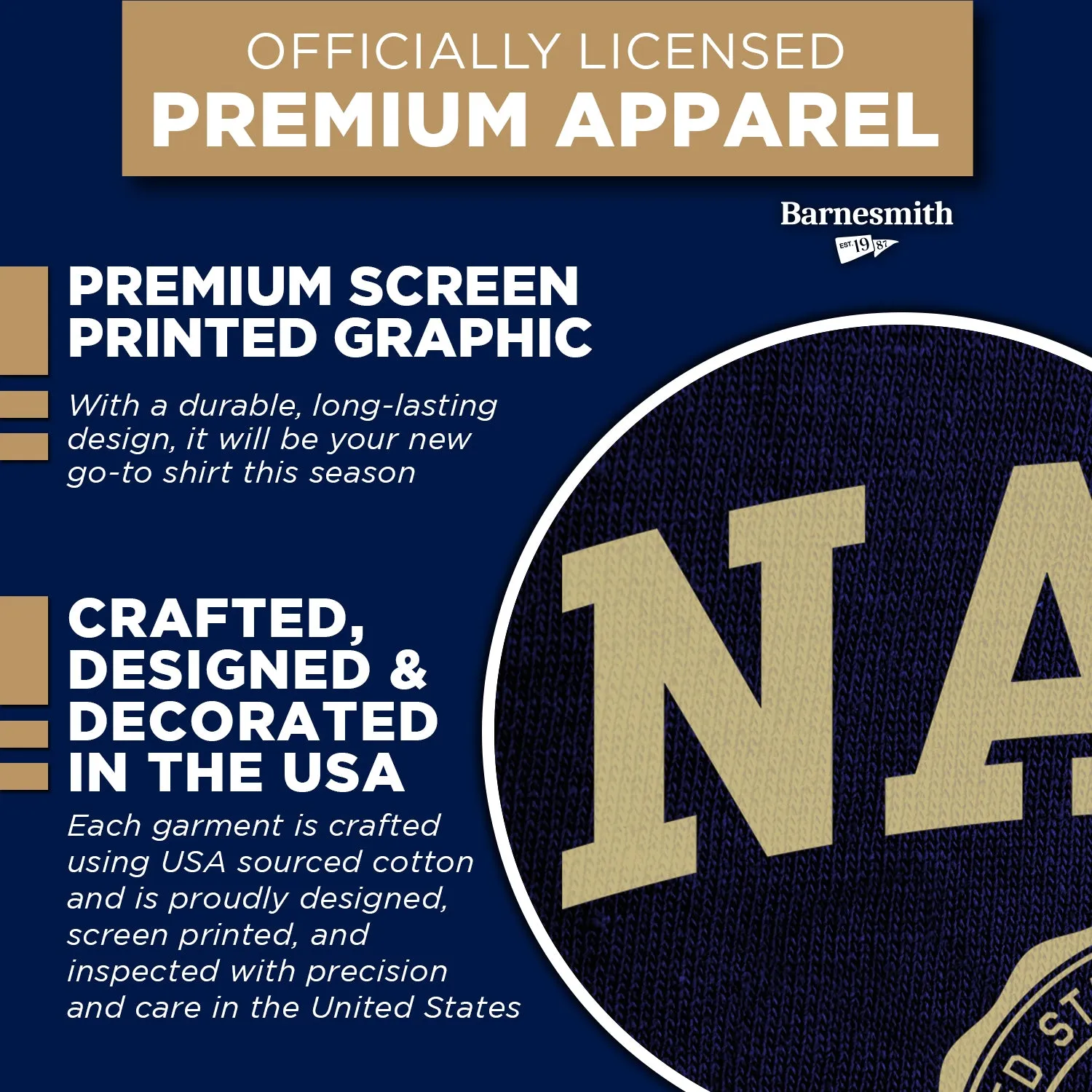 US Naval Academy (Navy) Heritage T-Shirt (Navy) sold by Barnesmith product image thumbnail 4