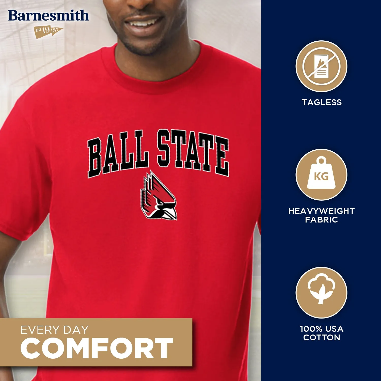 Ball State University Spirit T-Shirt (Red) sold by Barnesmith product image thumbnail 3