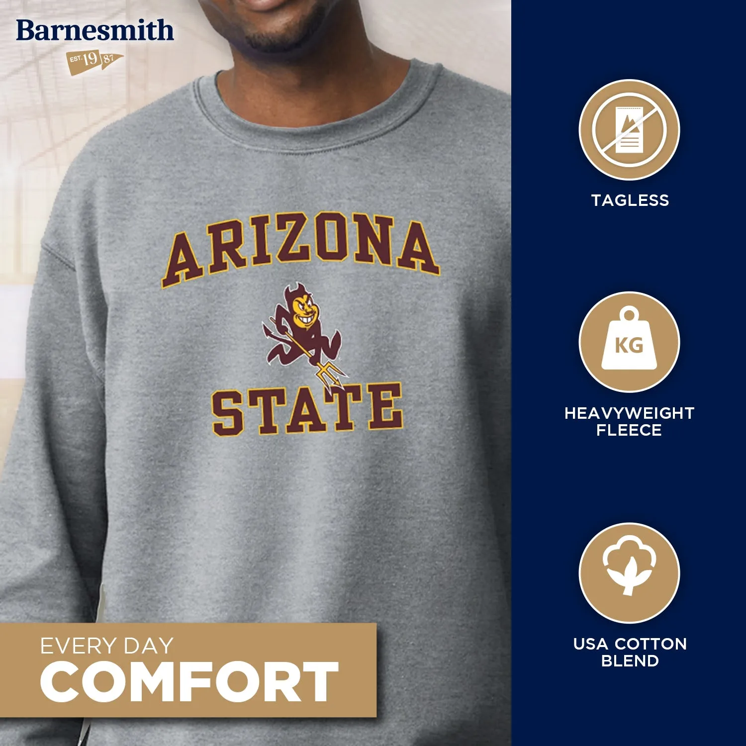 Arizona State University Spirit Sweatshirt (Charcoal Grey) sold by Barnesmith product image thumbnail 3