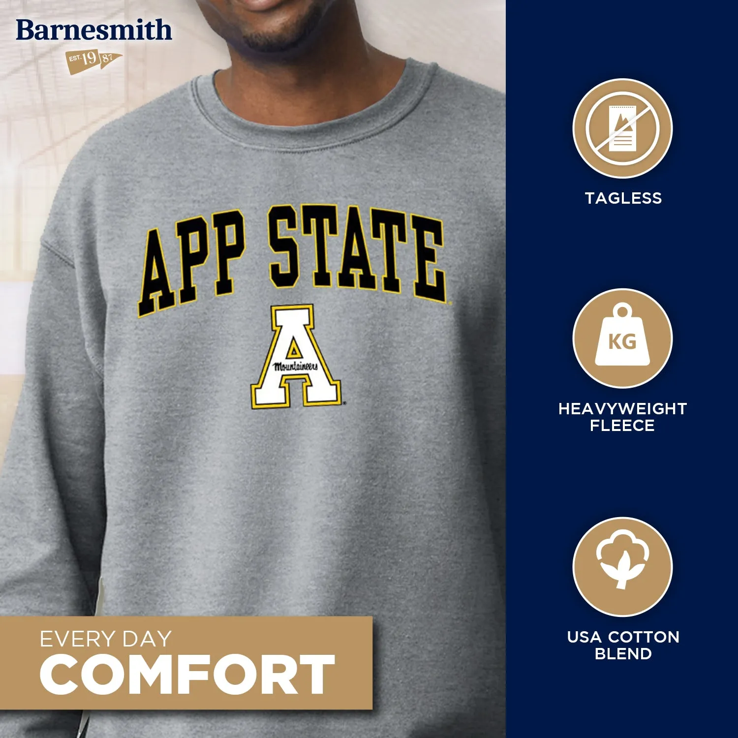 Appalachian State Spirit Sweatshirt (Charcoal Grey) sold by Barnesmith product image thumbnail 3