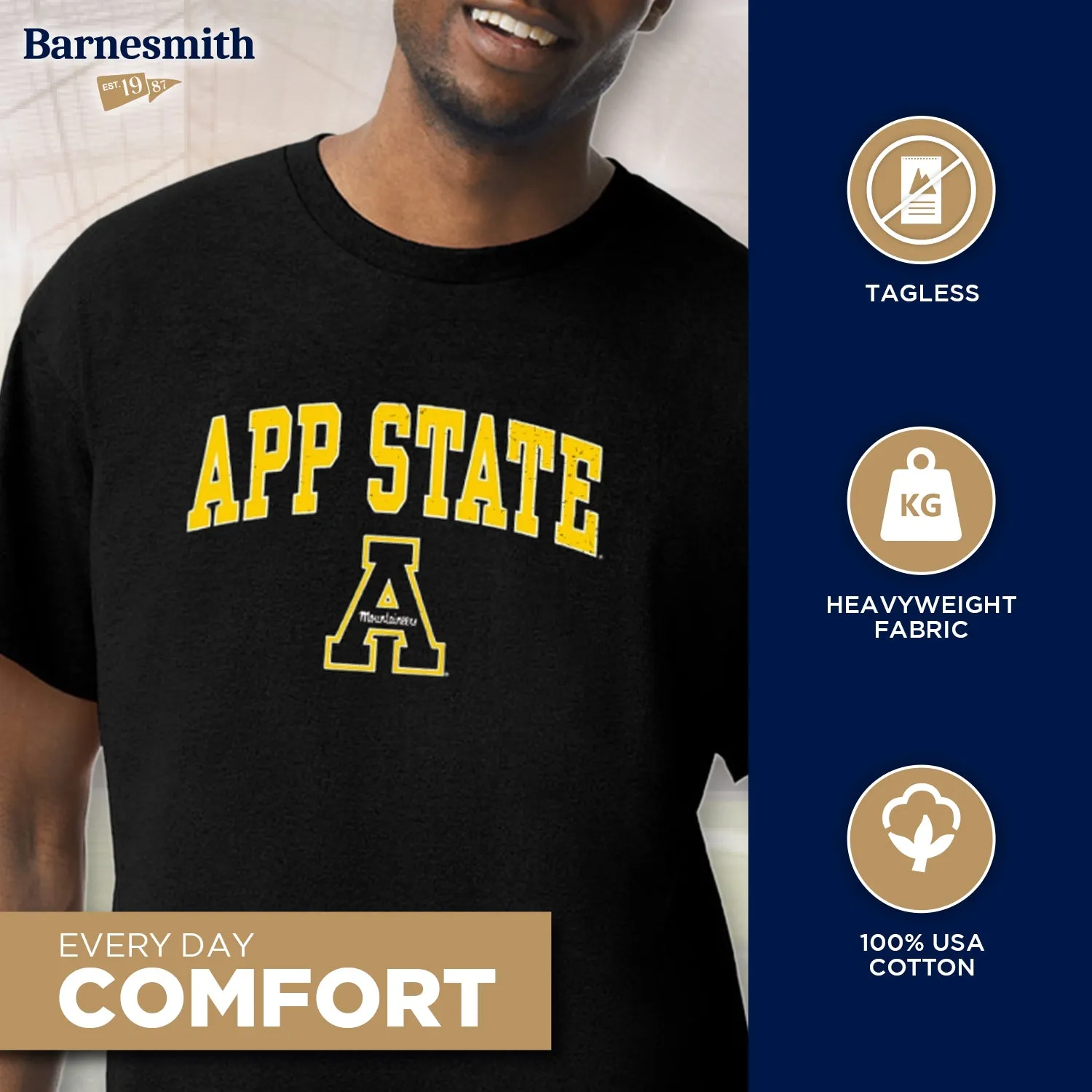 Appalachian State Spirit T-Shirt (Black) sold by Barnesmith product image thumbnail 3