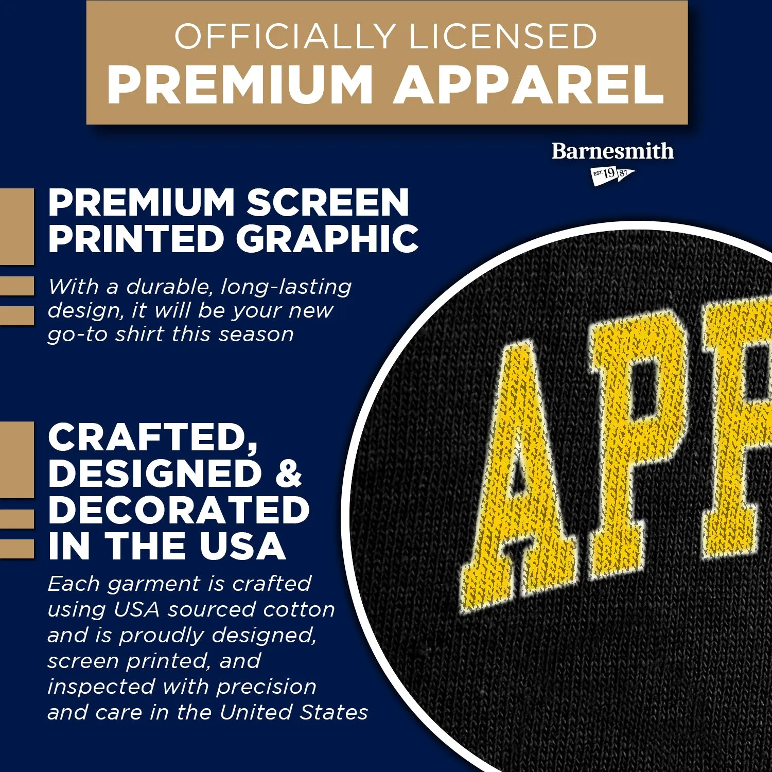 Appalachian State Spirit T-Shirt (Black) sold by Barnesmith product image thumbnail 4