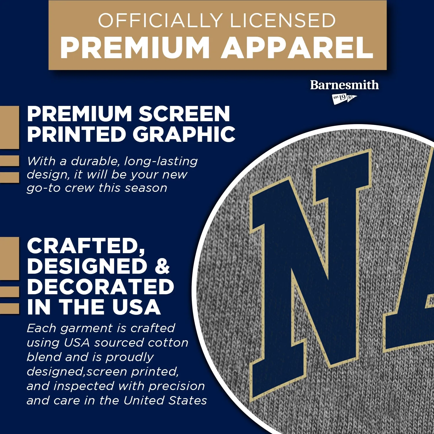 US Naval Academy (Navy) Spirit Sweatshirt (Charcoal Grey) sold by Barnesmith product image thumbnail 4