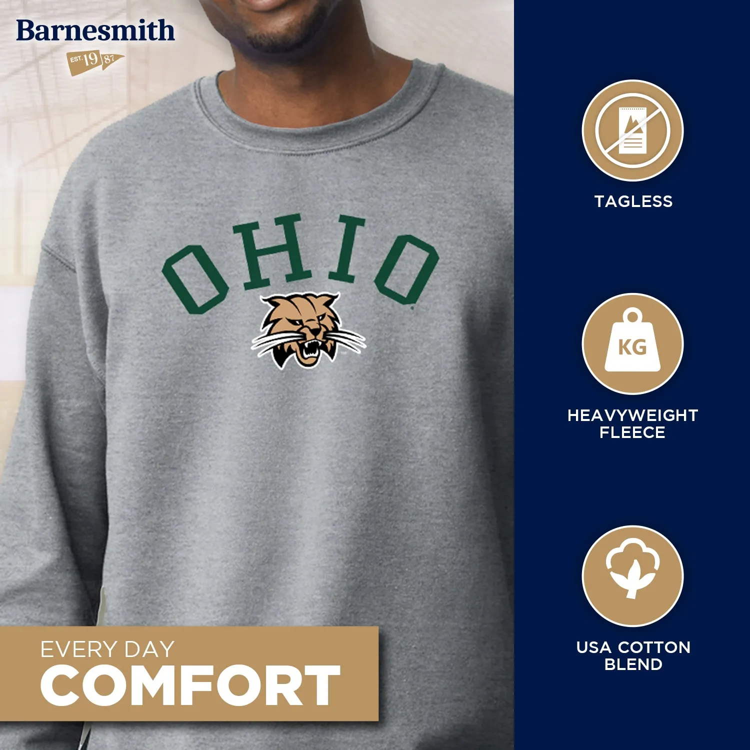Ohio University Spirit Sweatshirt (Charcoal Grey) sold by Barnesmith product image thumbnail 3