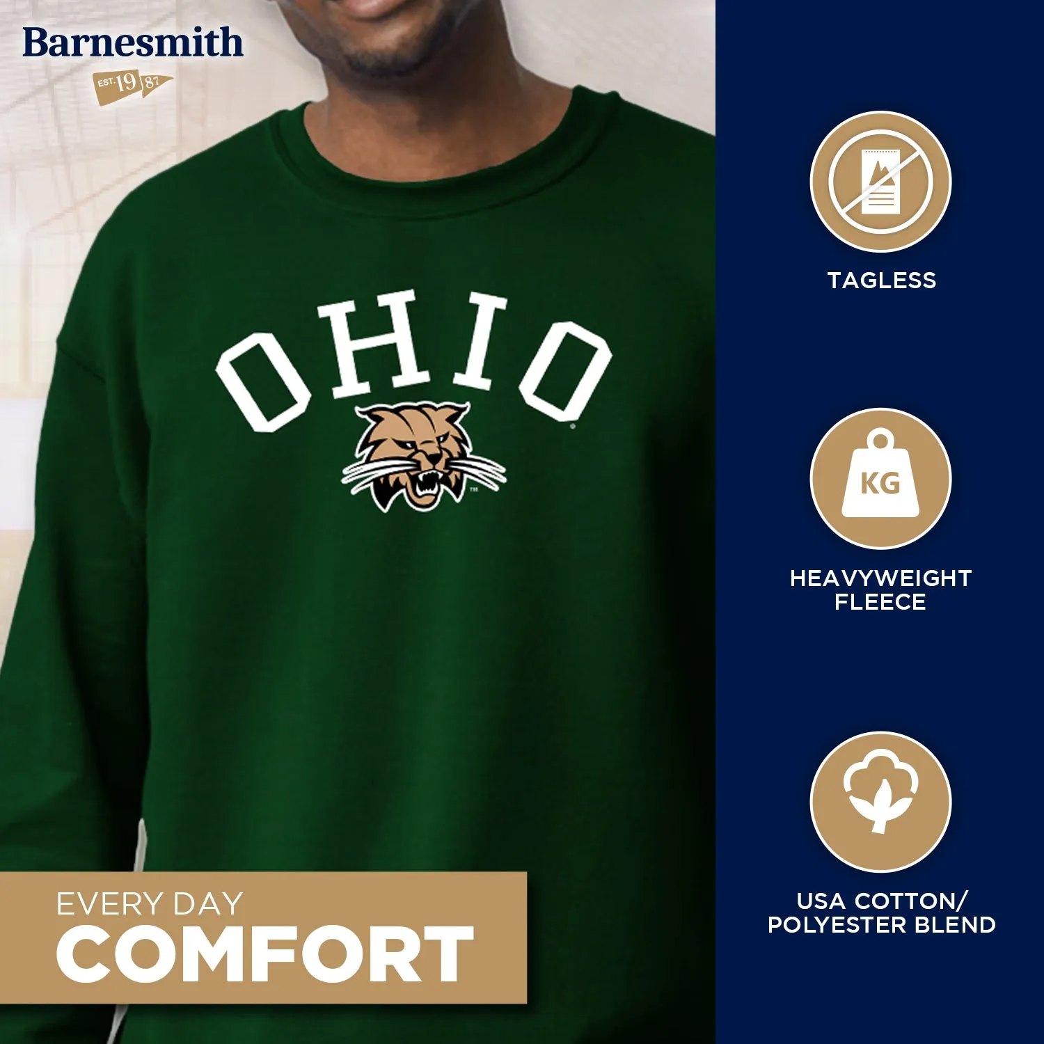 Ohio University Spirit Sweatshirt (Green) sold by Barnesmith product image thumbnail 3