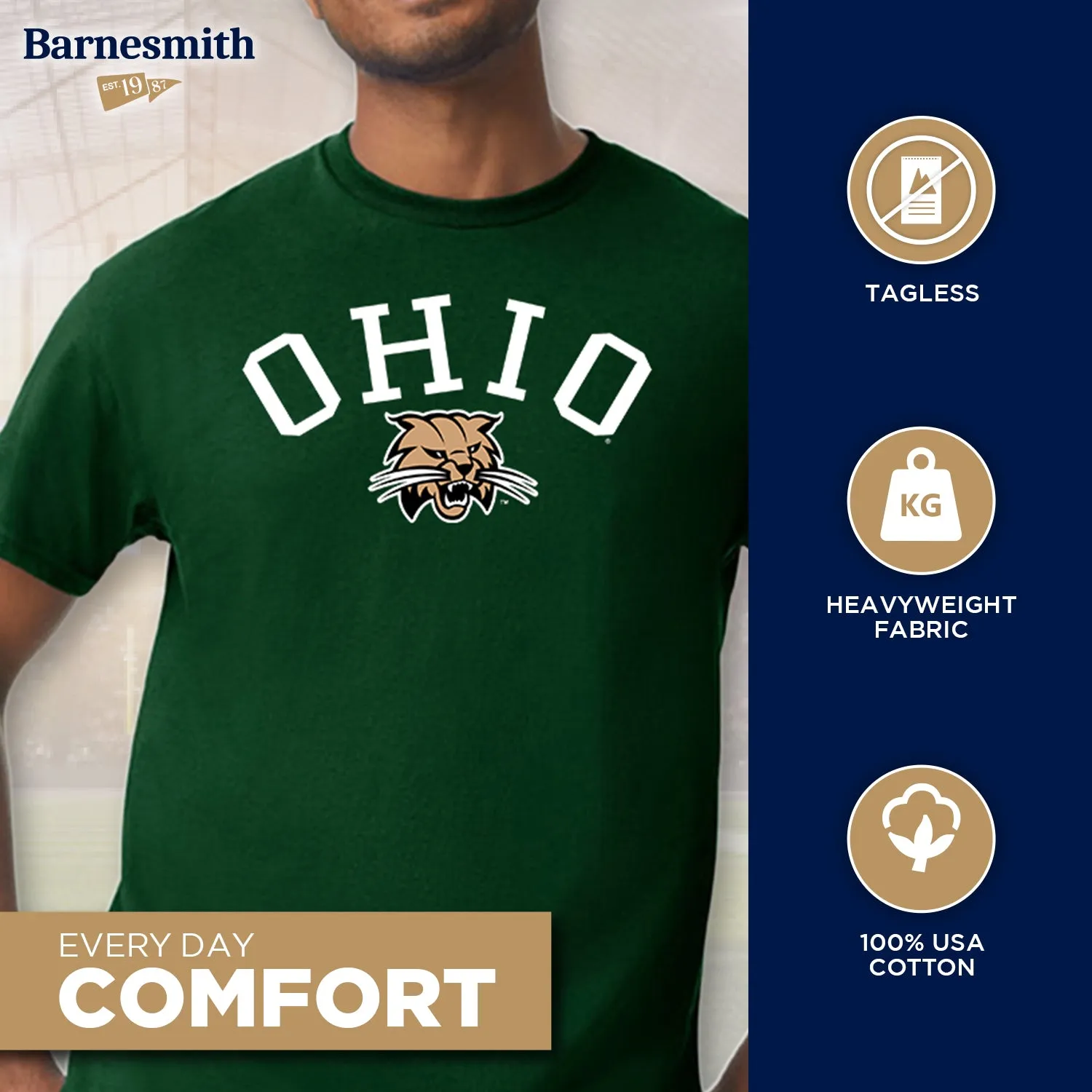 Ohio University Spirit T-Shirt (Green) sold by Barnesmith product image thumbnail 3