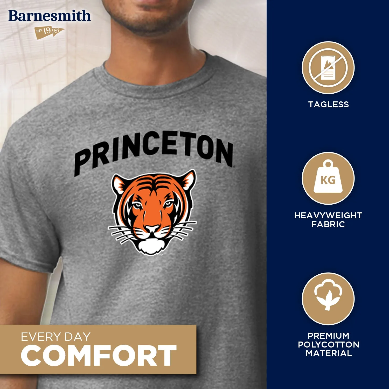 Princeton University Spirit T-Shirt (Charcoal Grey) sold by Barnesmith product image thumbnail 3